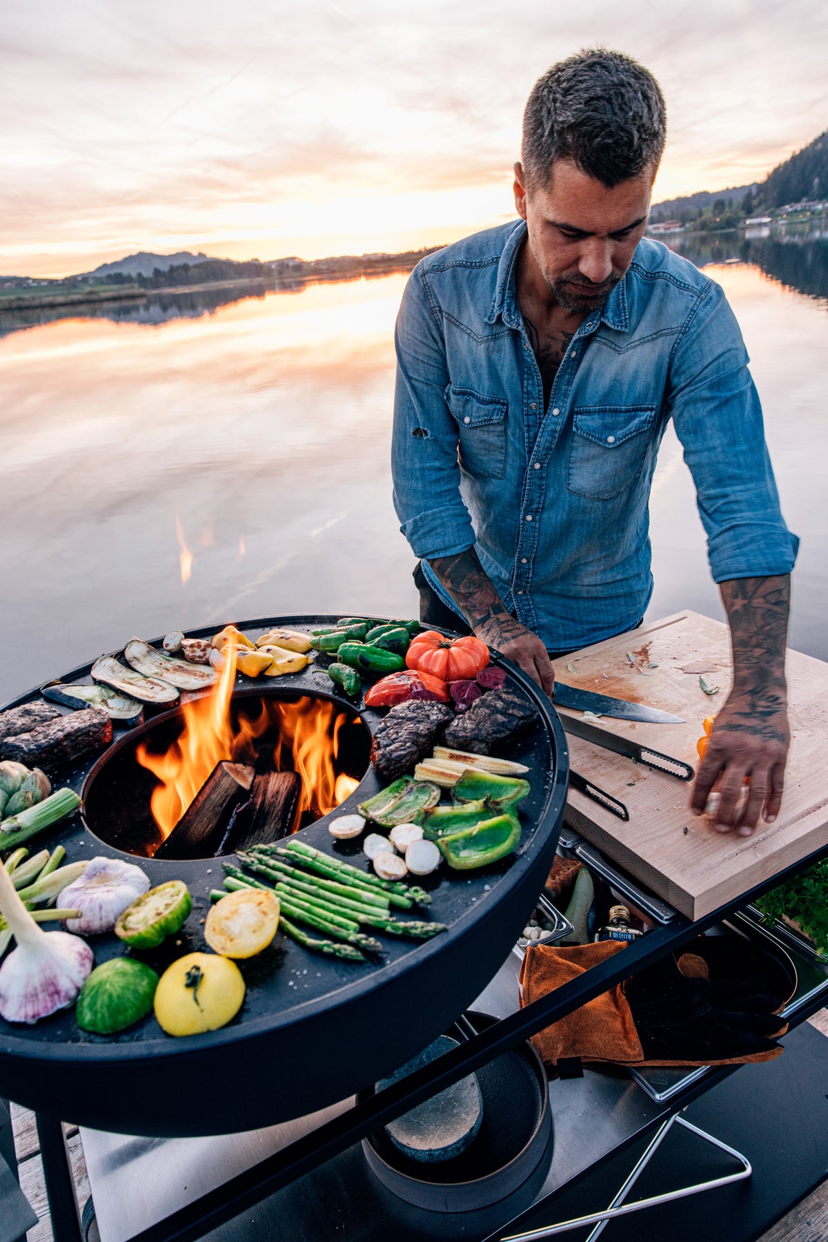 Fire Kitchen BBQ with Höfats Bowl 70 Outdoor Kitchen