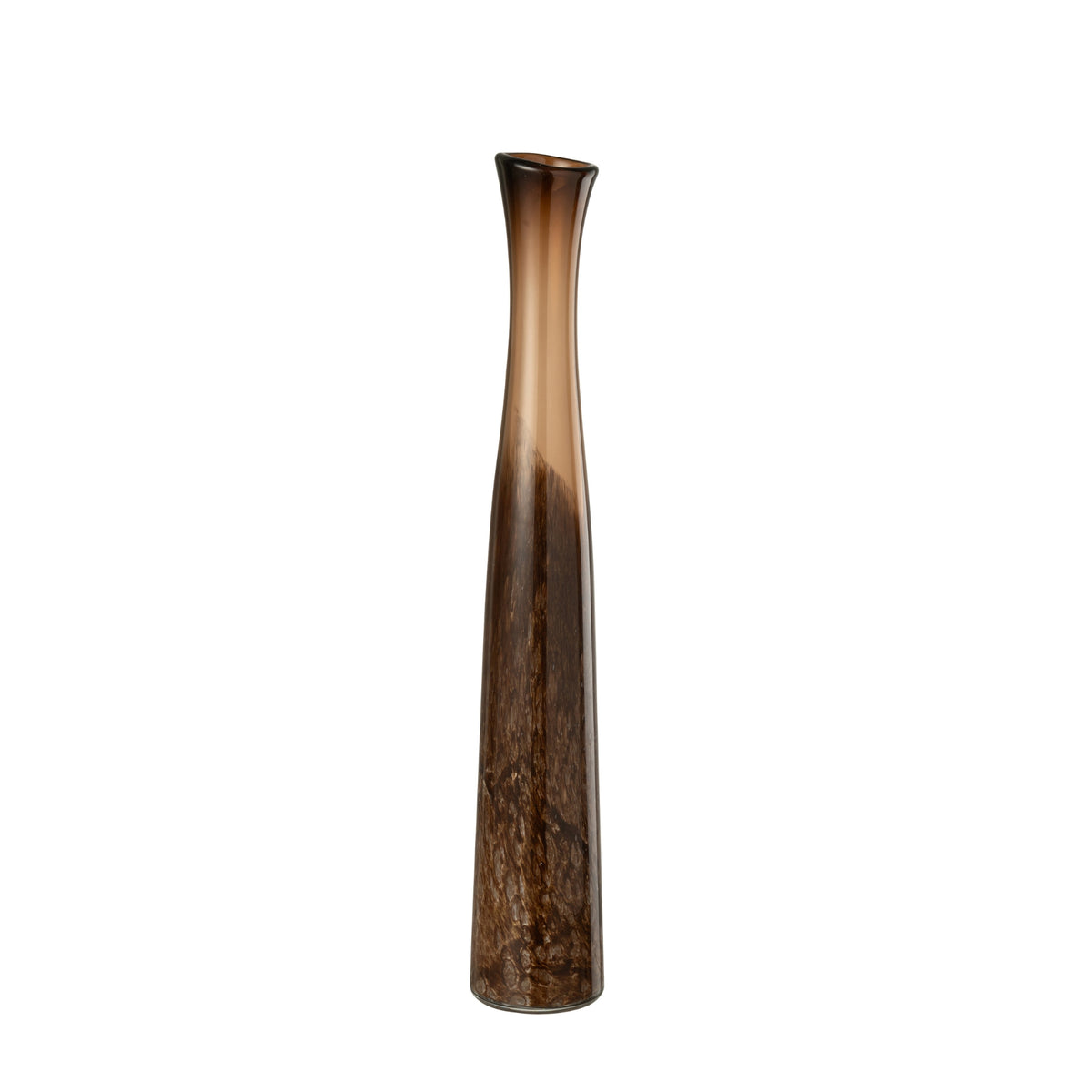 Dark Brown Glass Vase Cylinder J-Line Set of 2