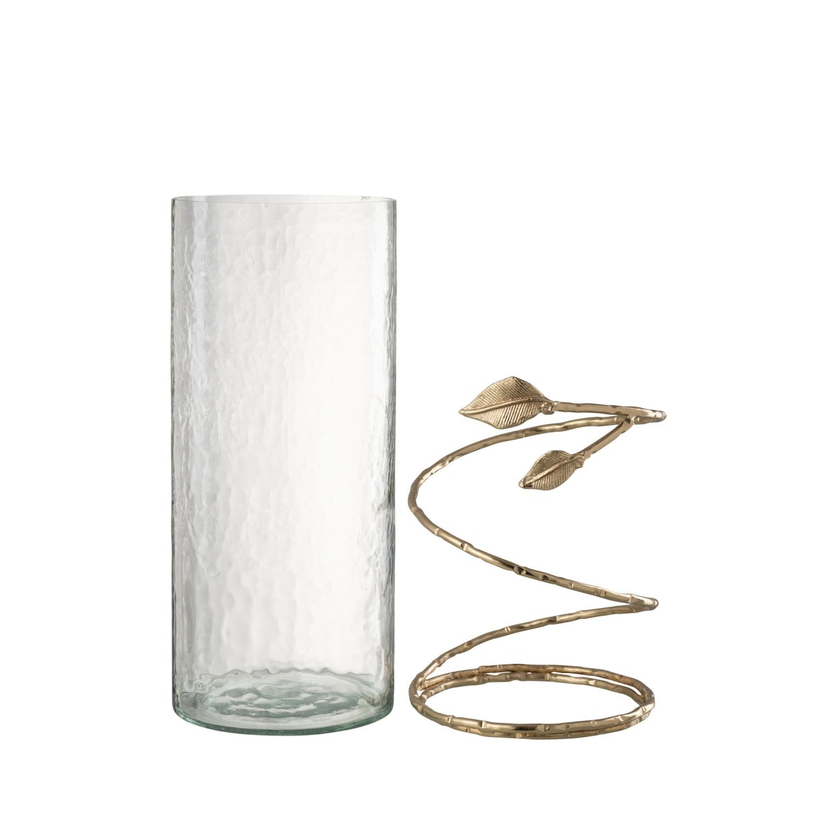Glass Lanterns with Gold Leaves Set of 3 J-Line