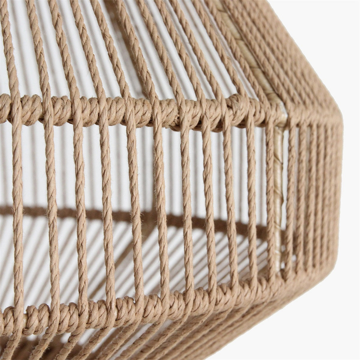 Linea Diamond Pendant Light Natural Rope Medium Ø44cm Raw Materials