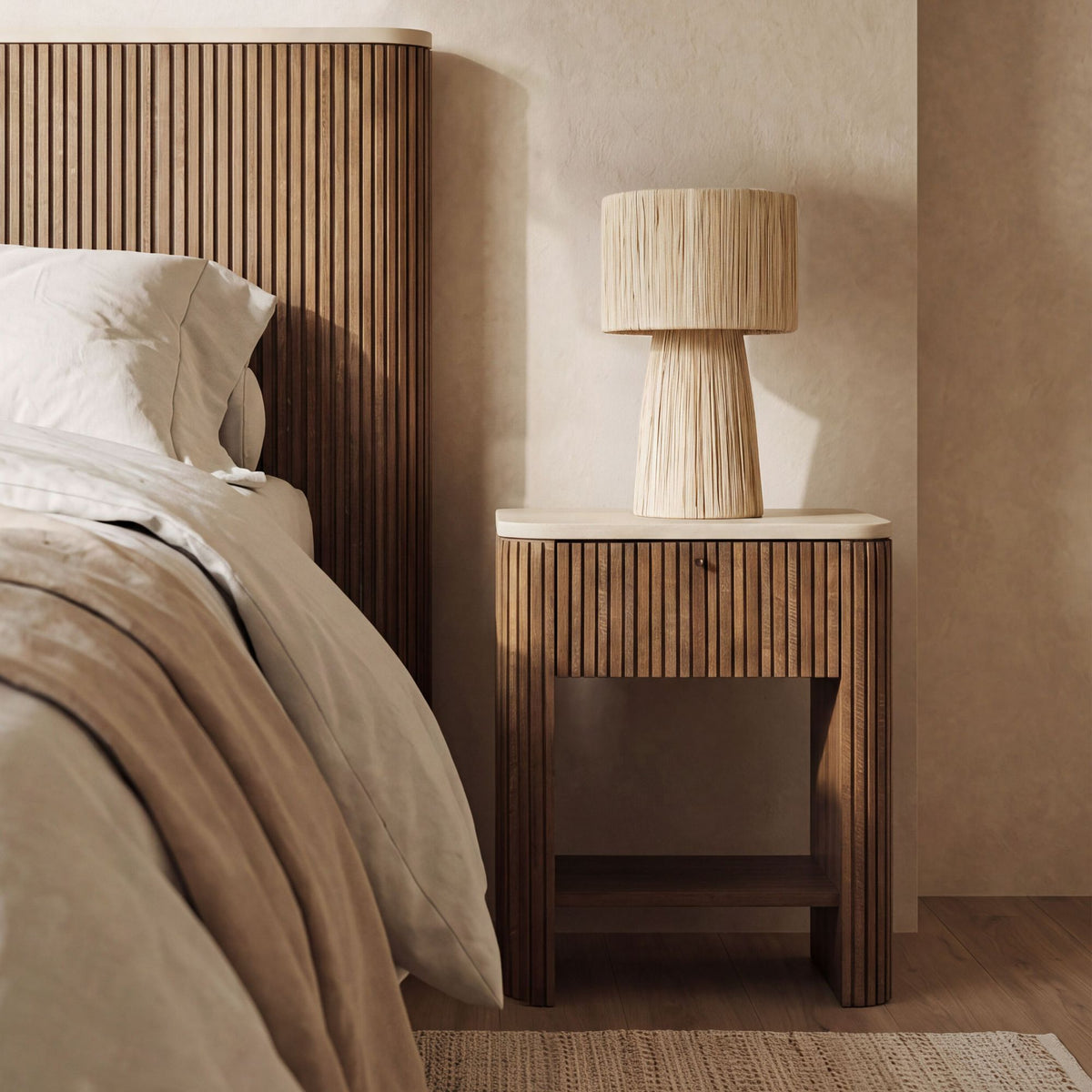Table Lamp Marbella Palm Leaf Natural Small MUST Living