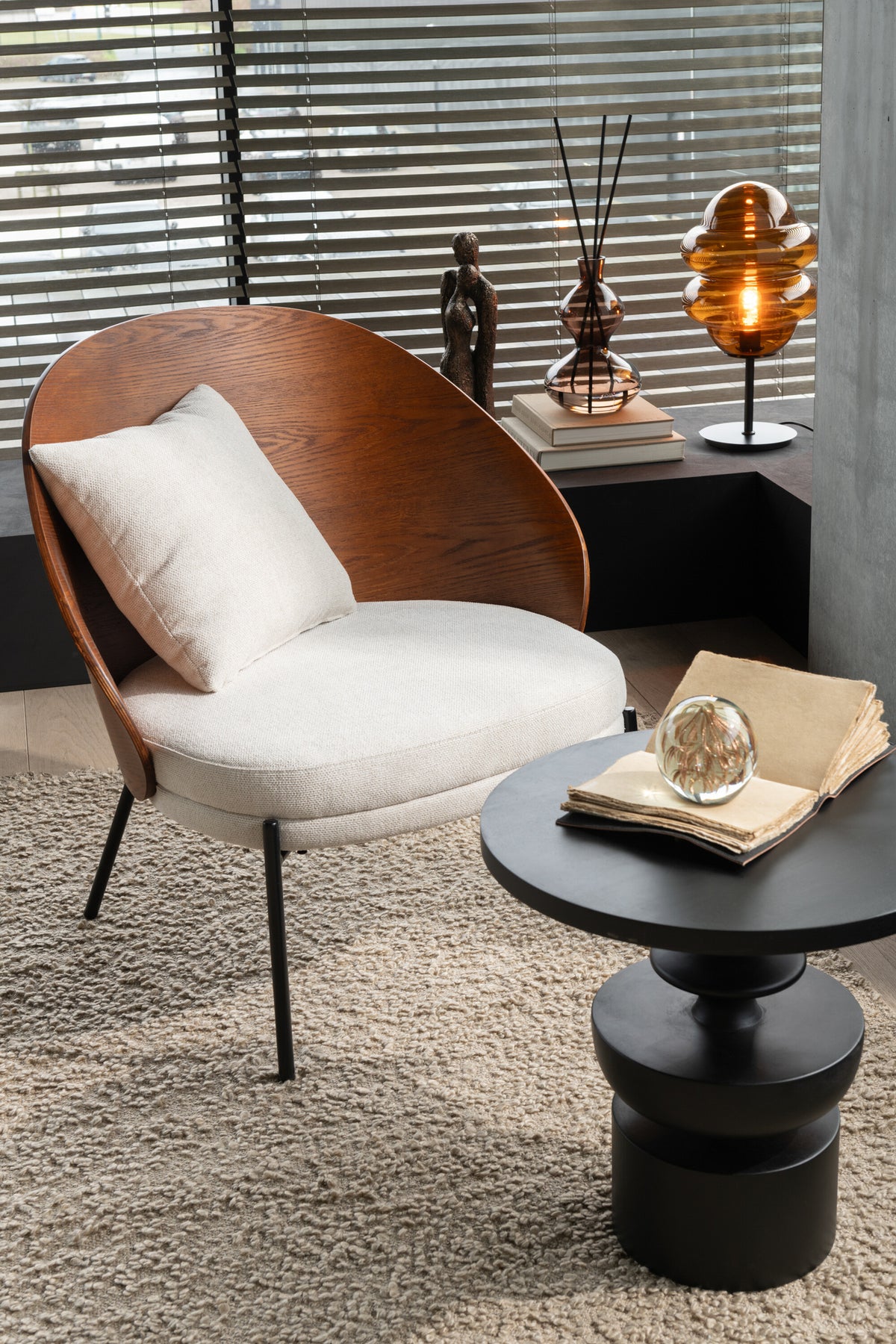 Lounger Lone Multiplex/Metal Brown/Beige J-Line