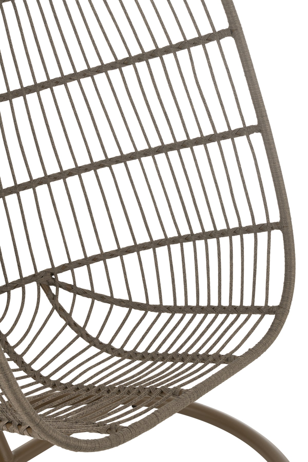 Hanging Chair + Cushion Egga Metal/Rope Brown J-Line