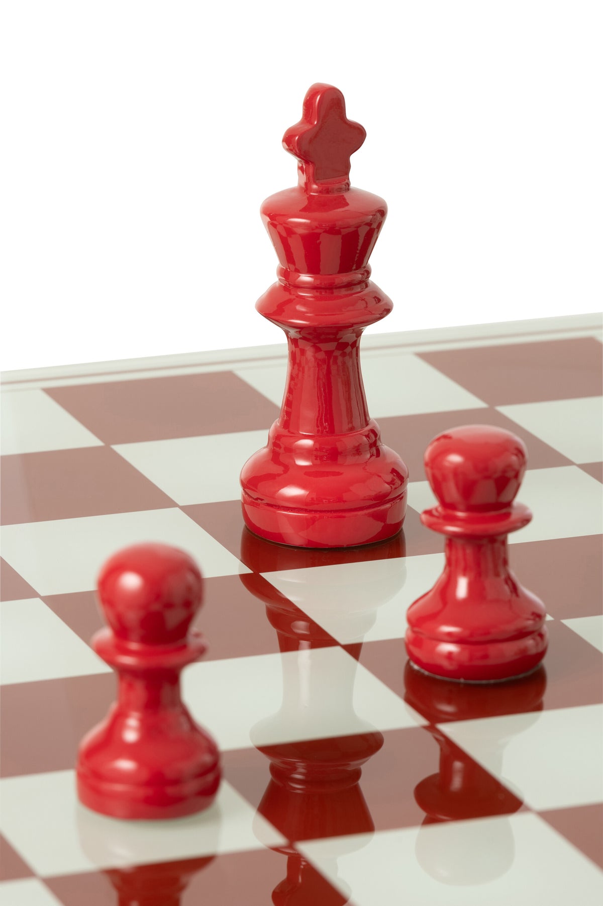 Chess Set Polyresin White/Christmas Red J-Line
