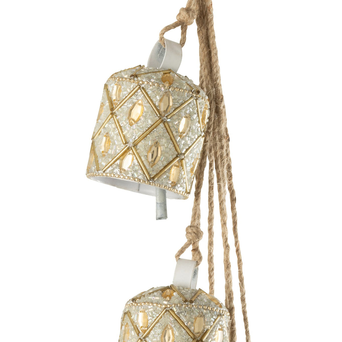 Pendant 7 Bubbles Iron/Beads White/Gold-colored J-Line