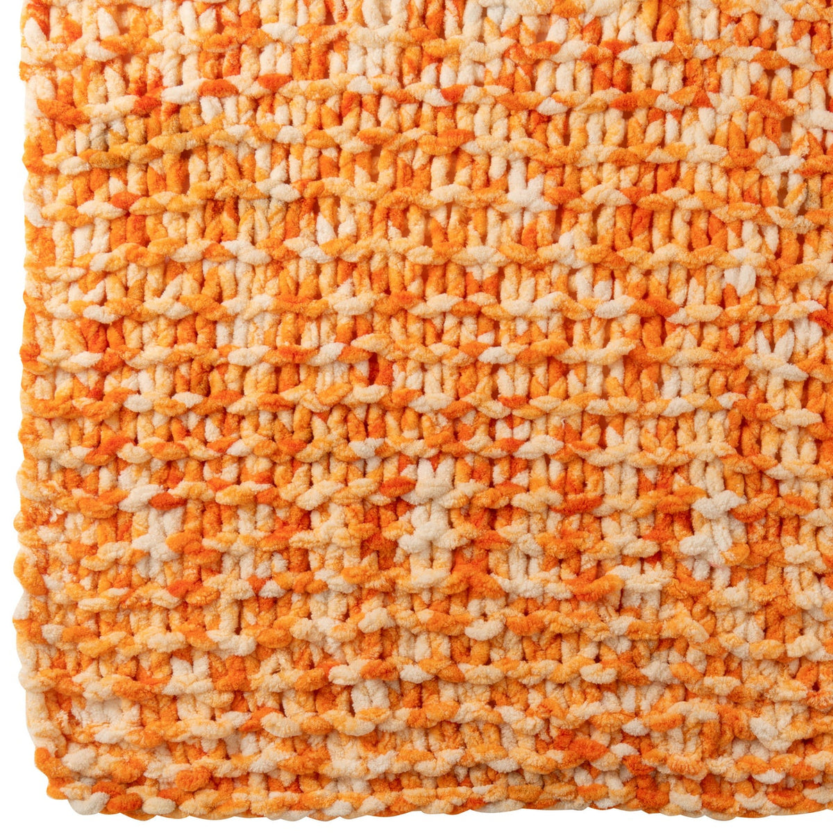 Blanket Knitted Polyester Orange/White J-Line