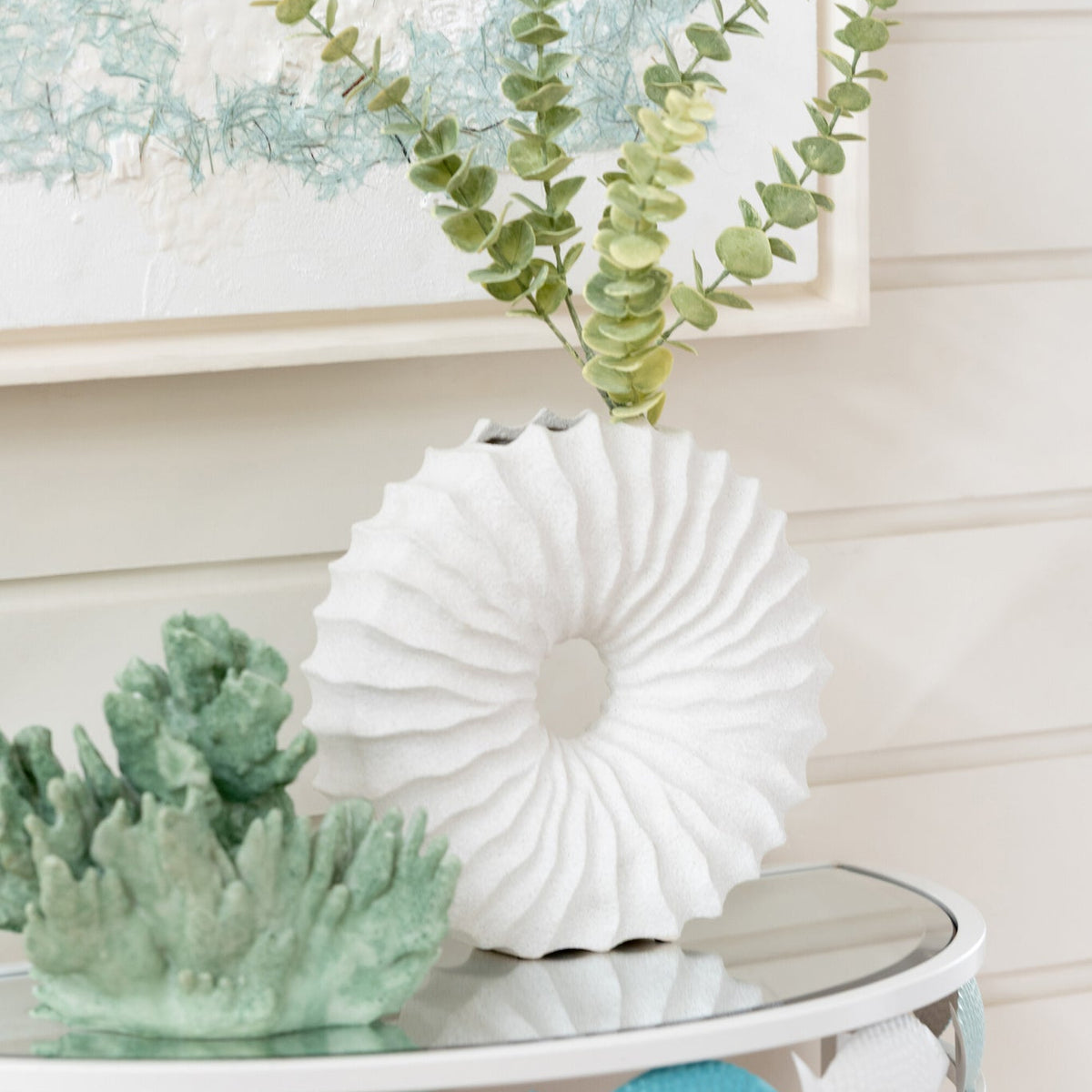 Ceramic Vase Sand Look White Small J-Line
