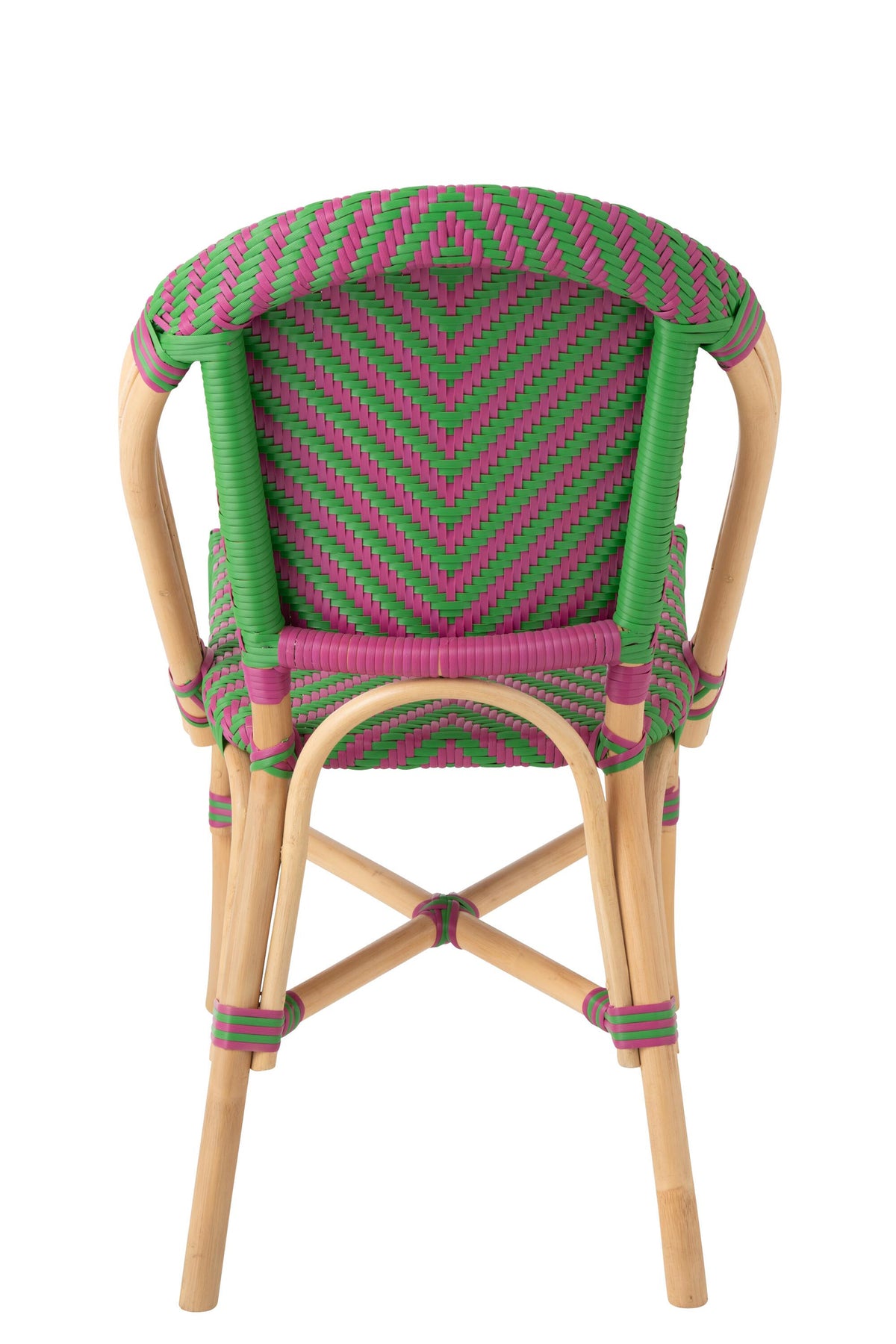 Outdoor Chair Geo Round Rattan Pink/Green J-Line