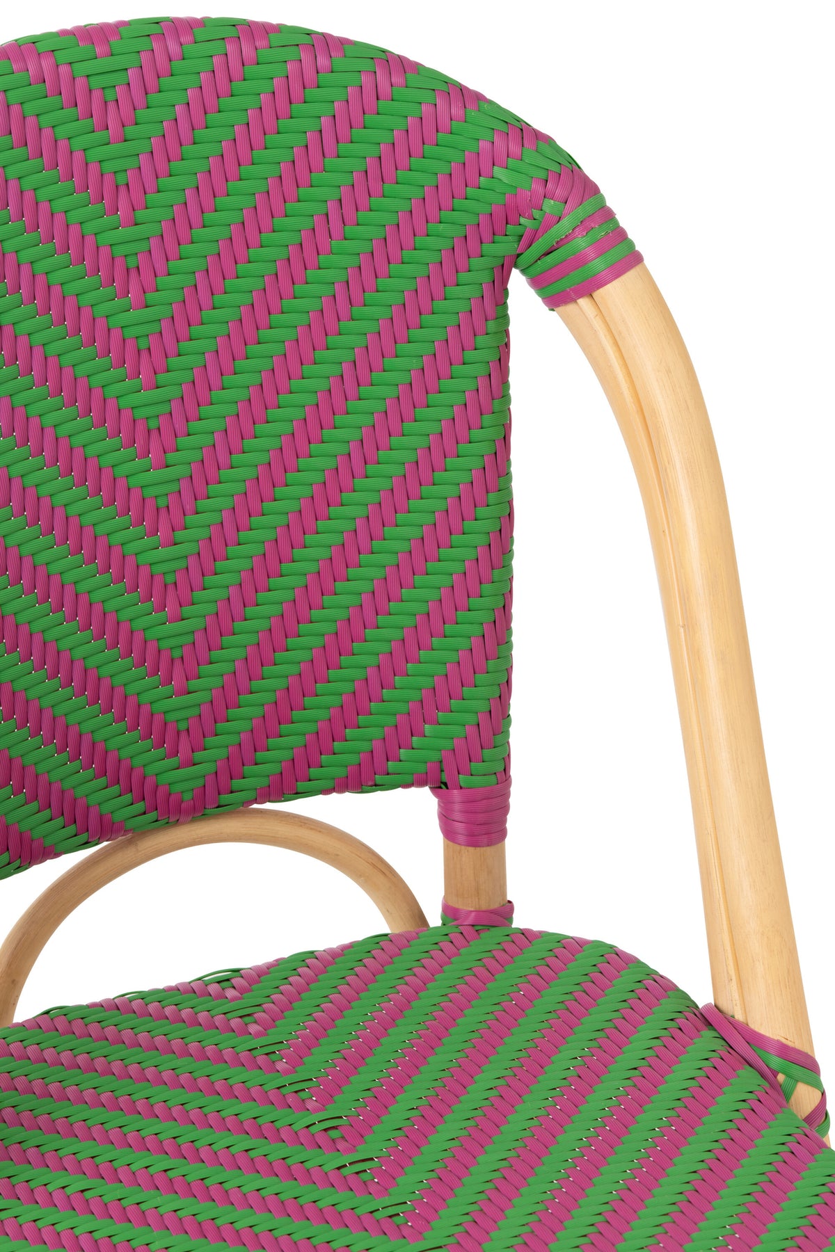 Outdoor Chair Geo Round Rattan Pink/Green J-Line