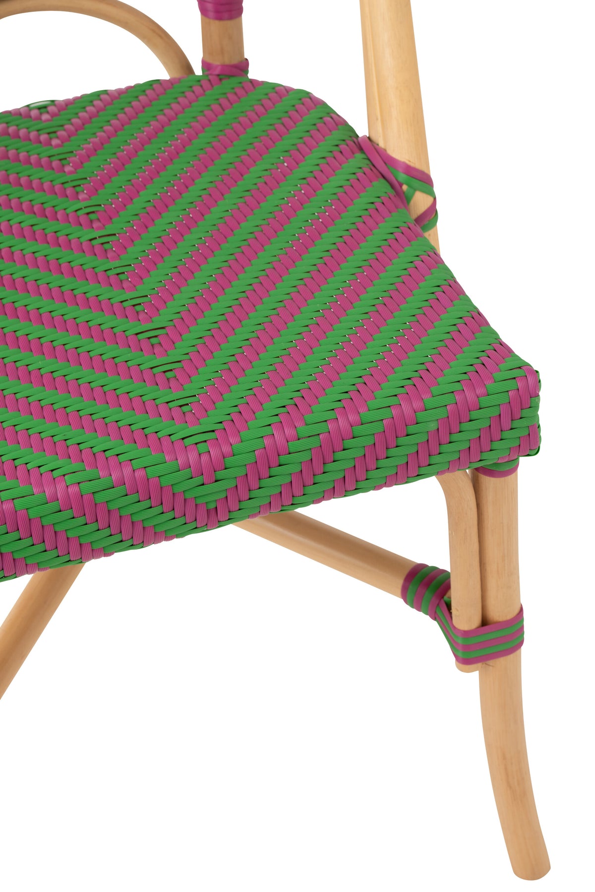 Outdoor Chair Geo Round Rattan Pink/Green J-Line