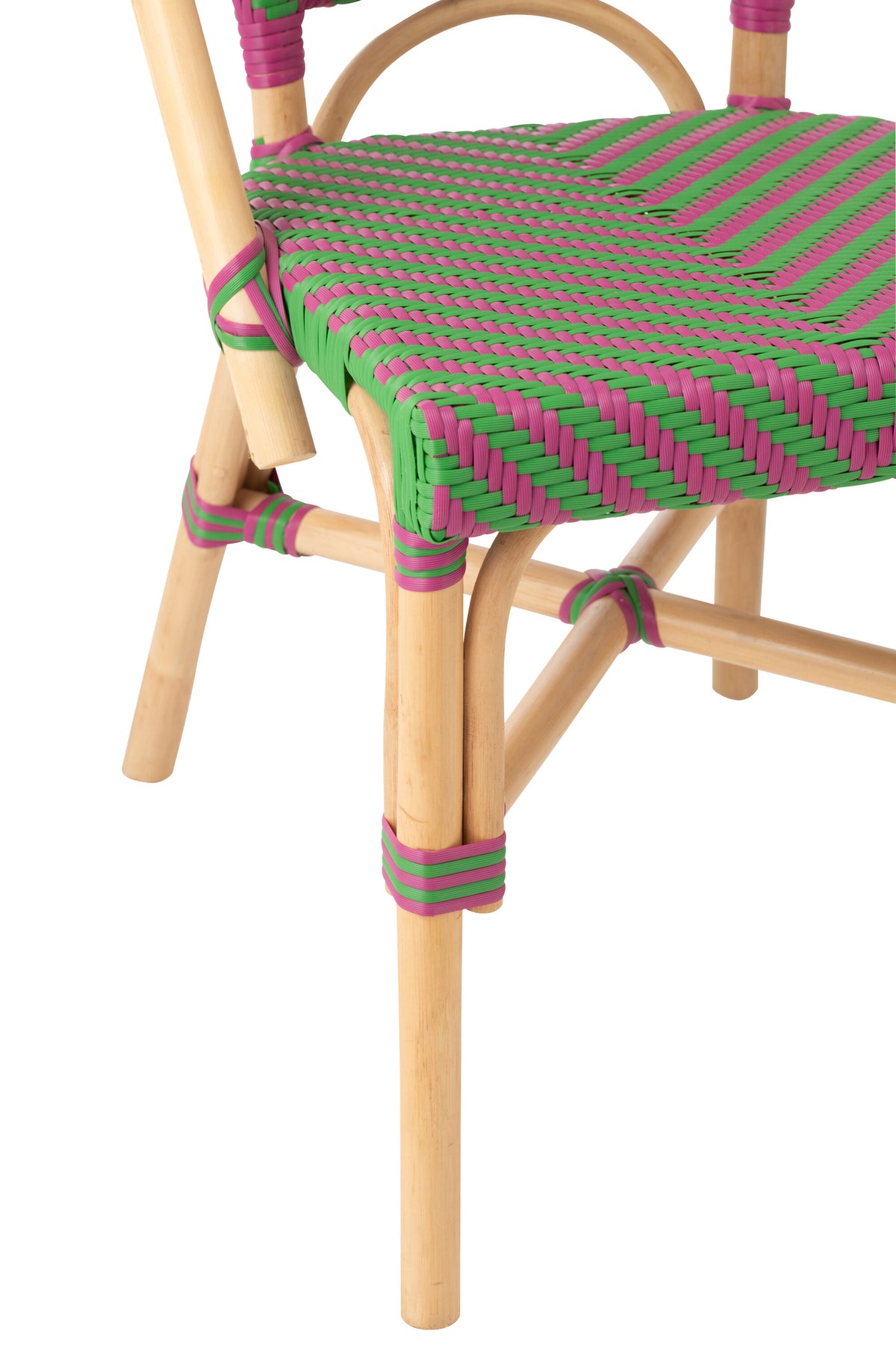 Outdoor Chair Geo Round Rattan Pink/Green J-Line