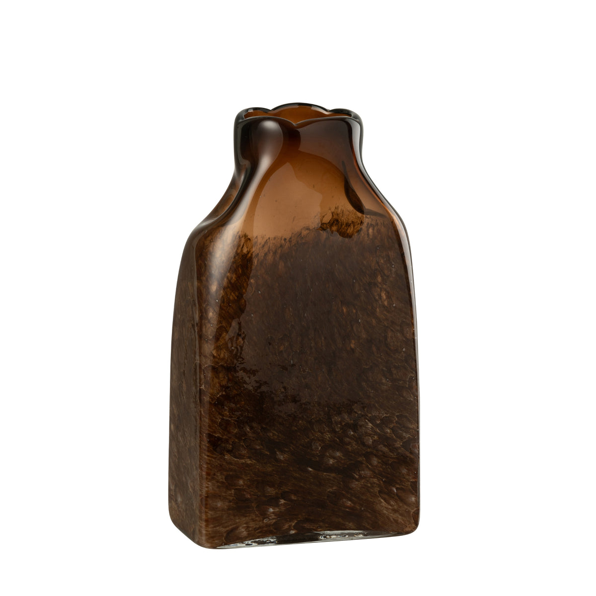 Dark Brown Glass Vase Rectangular Large J-Line