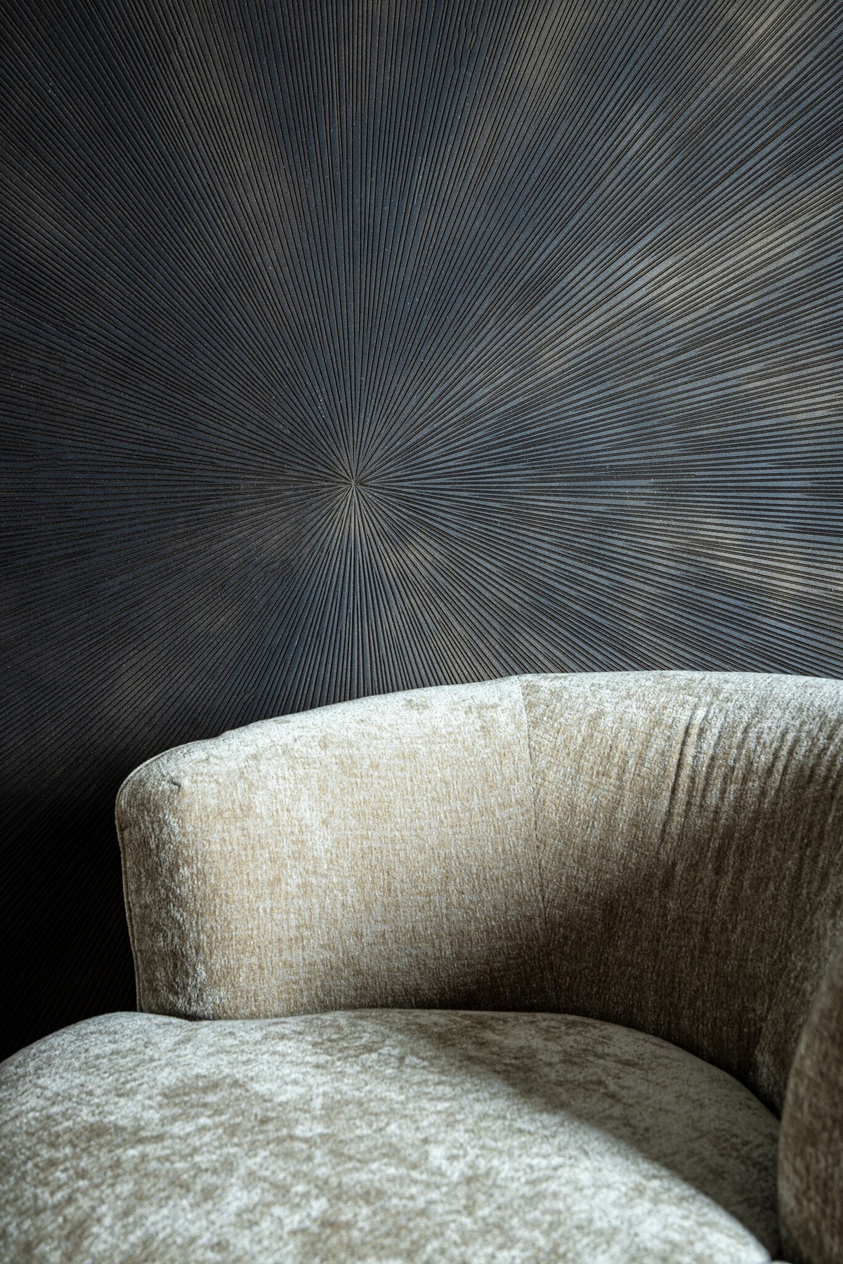 Zapp Round Wall Panel Black MDF with Gold PTMD