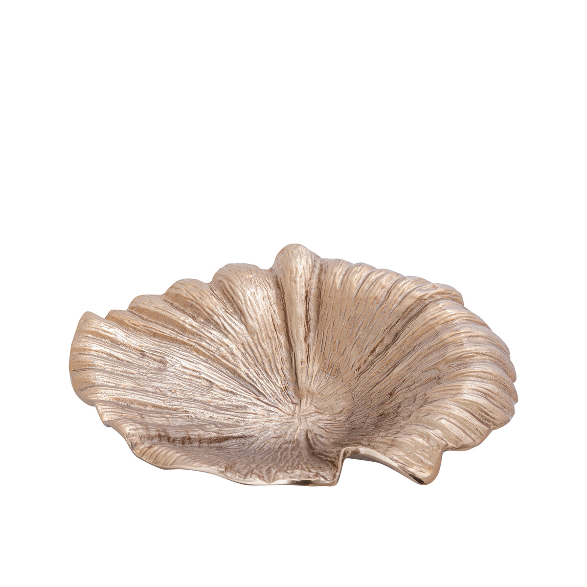 Dish Losh BrownGold Aluminum Wavy Leaf Oval PTMD