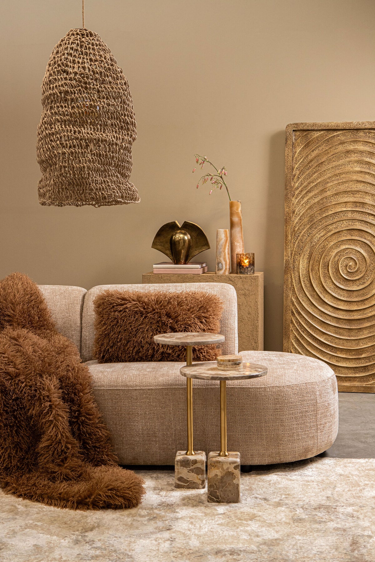 Dayo Pendant Light Natural Paper Rope Open Long PTMD