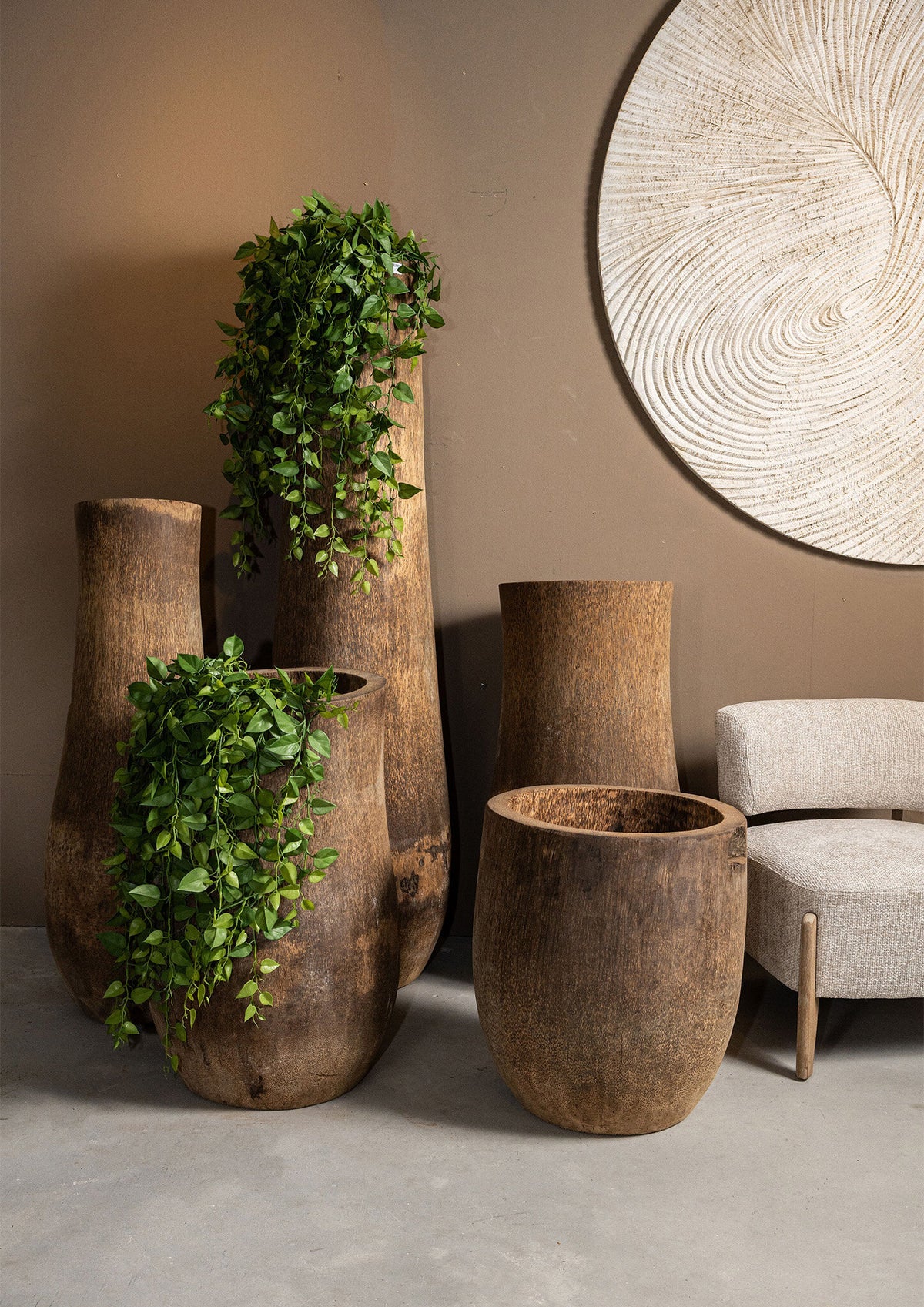 Palm Wood Pot Jamez Luxury Medium PTMD