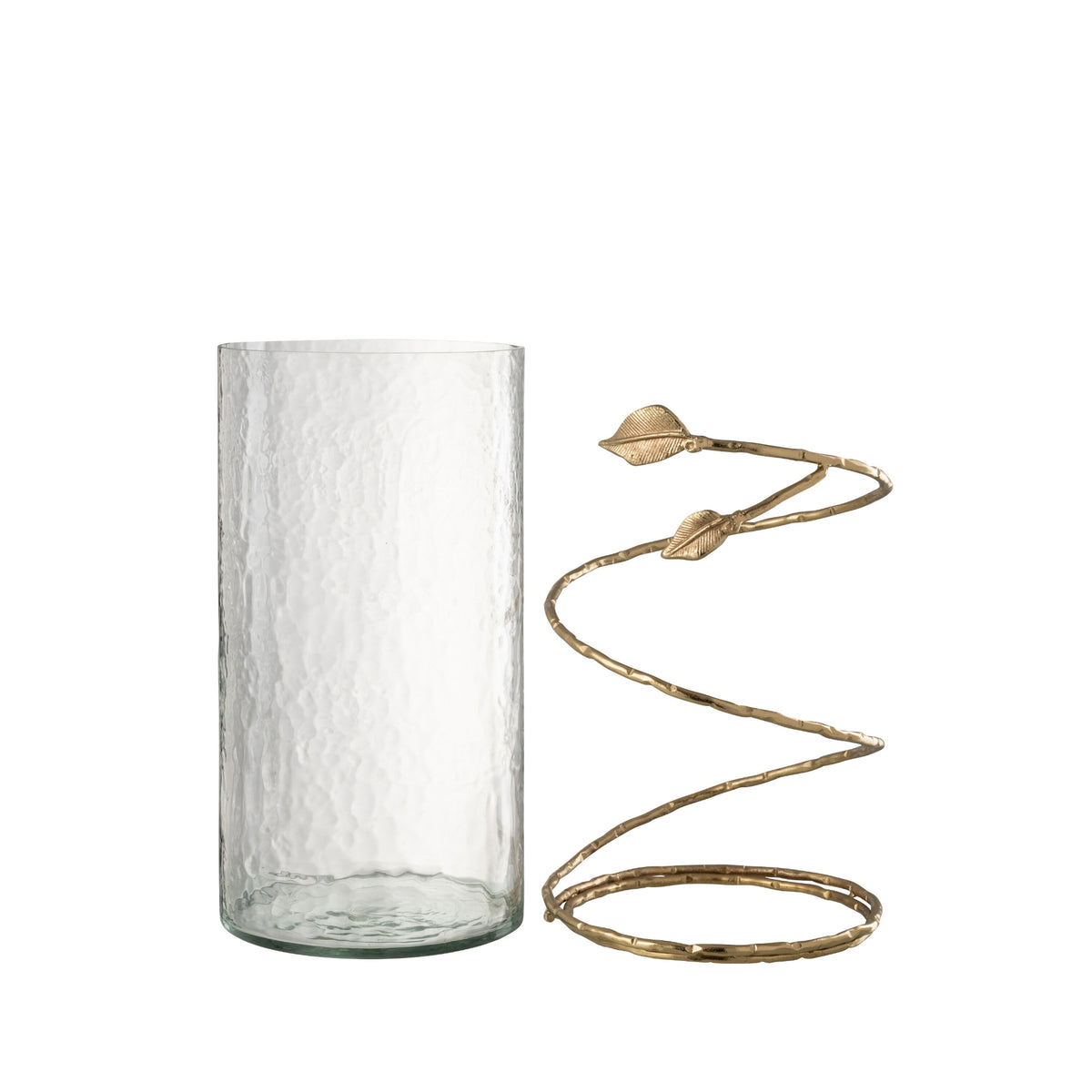 Glass Lanterns with Gold Leaves Set of 3 J-Line