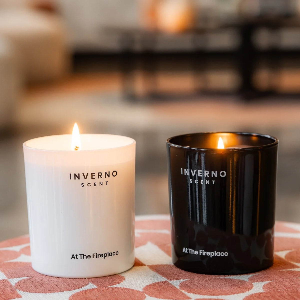 Inverno Scent Luxury Scented Candle At The Fireplace