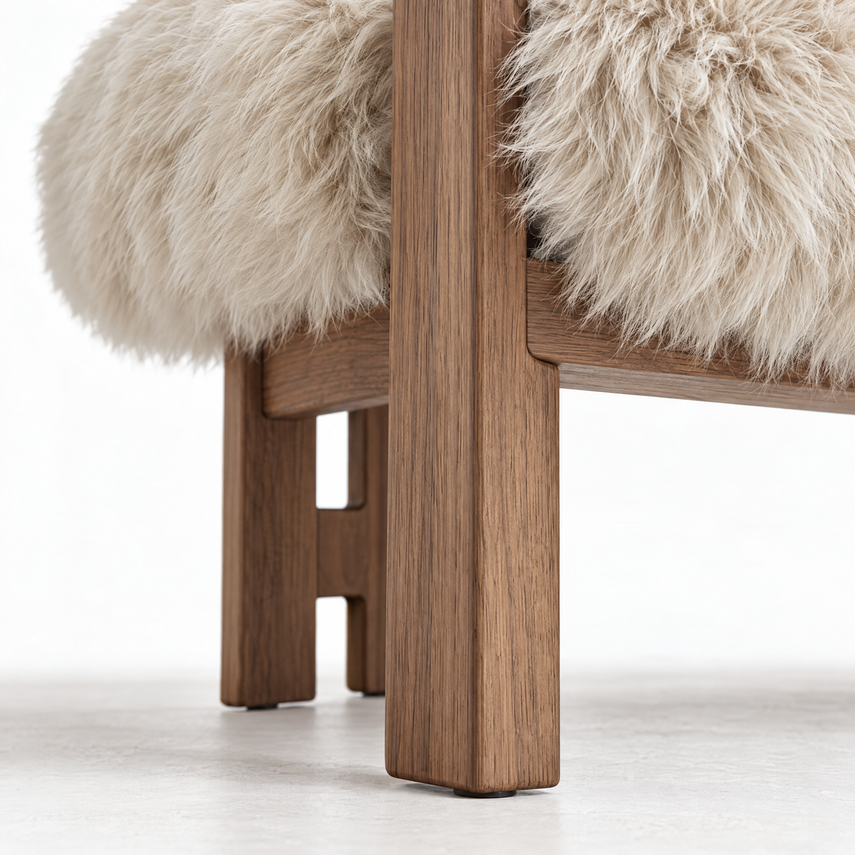 Avelon Dining Chair Genuine Sheepskin Beige Ash Wood PTMD