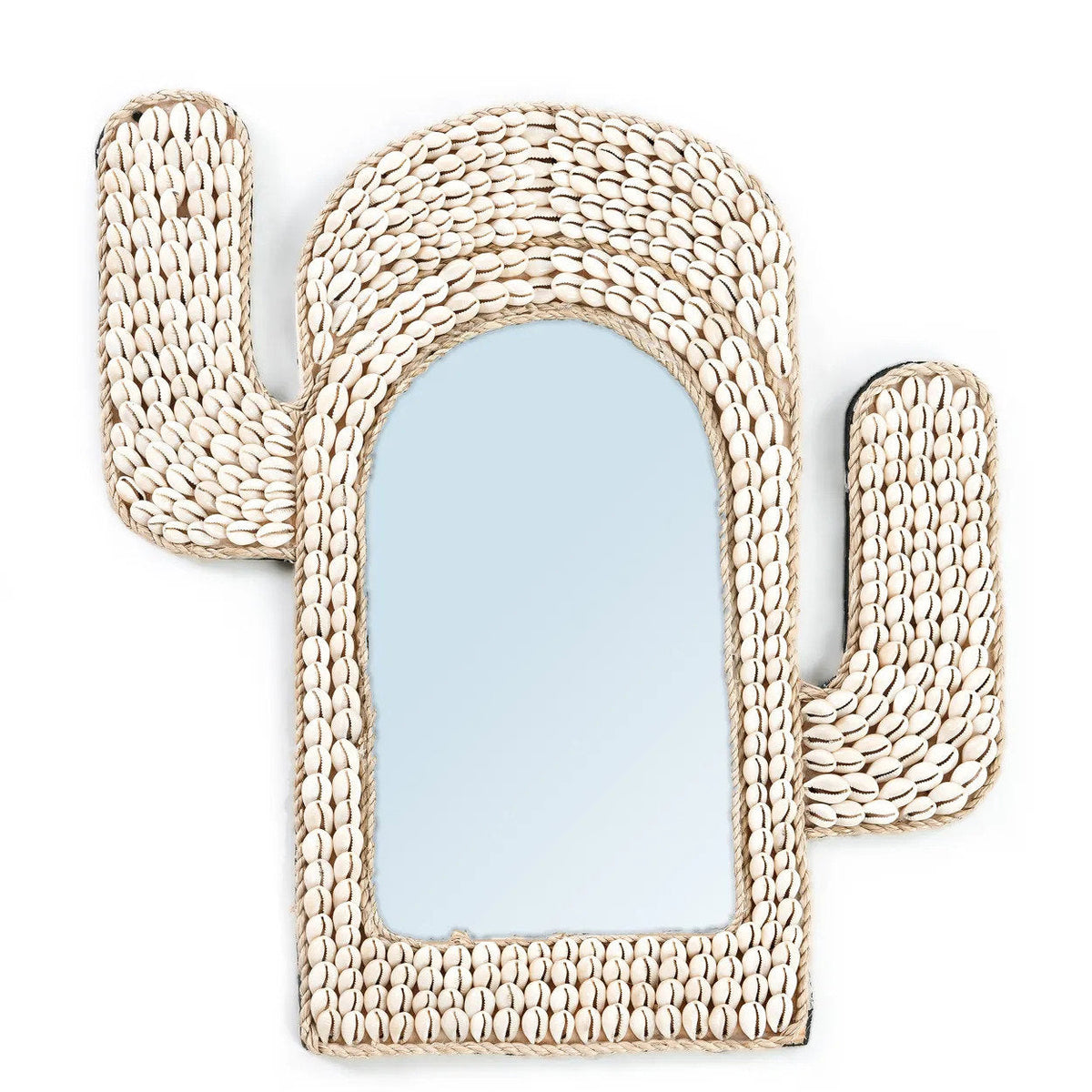 The Cactus Shell Mirror - White 40x38cm Bazar Bizar
