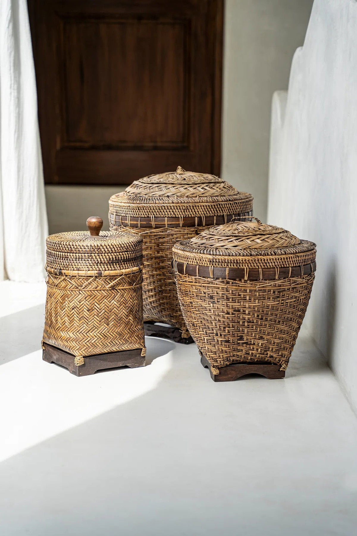 The Colonial Storage Basket Brown Medium Bazar Bizar