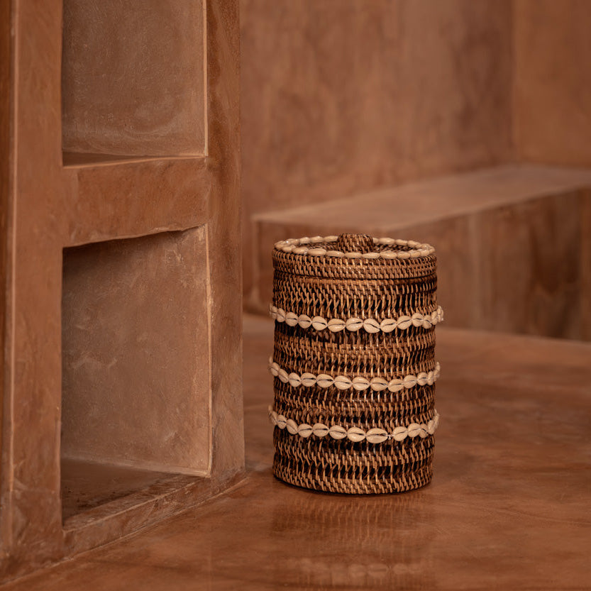 The Shell Storage Basket - Natural Brown Bazar Bizar