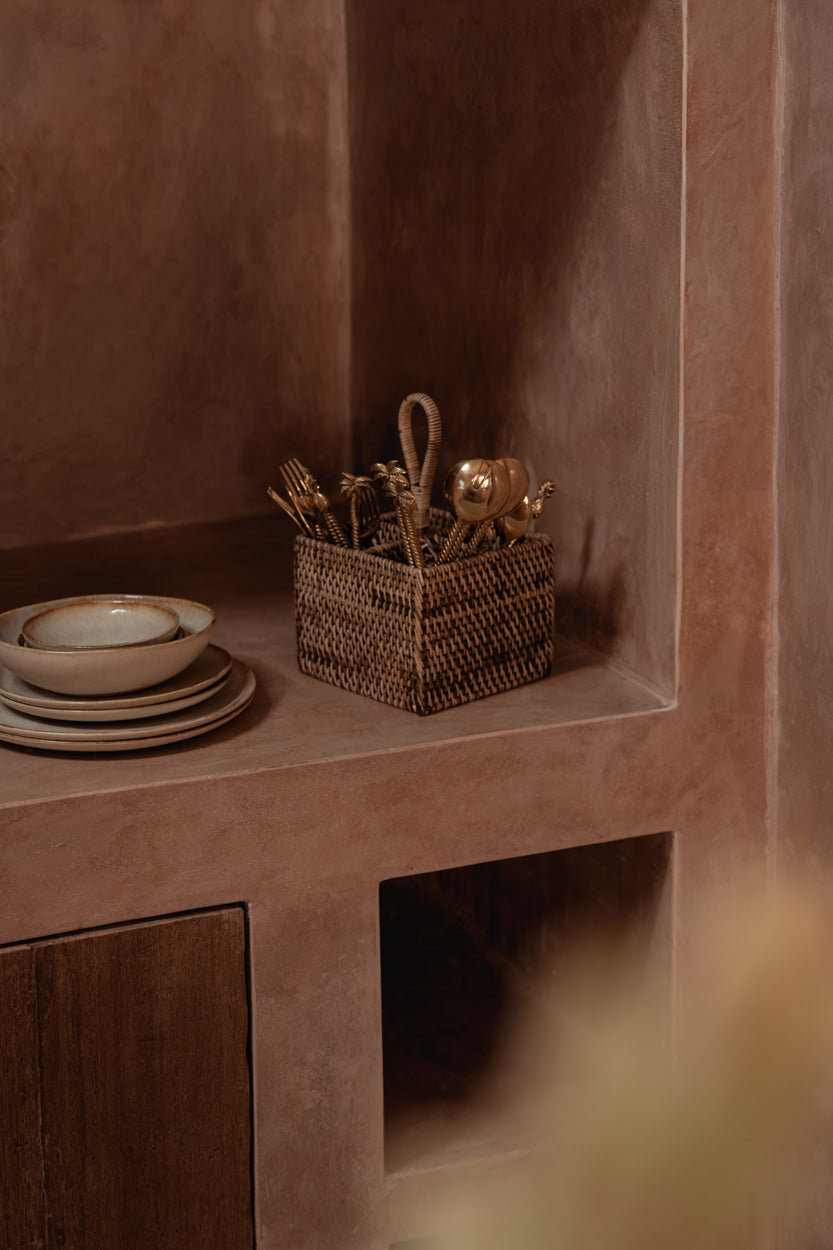 The Rattan Cutlery Holder N°4 Natural Brown Bazar Bizar