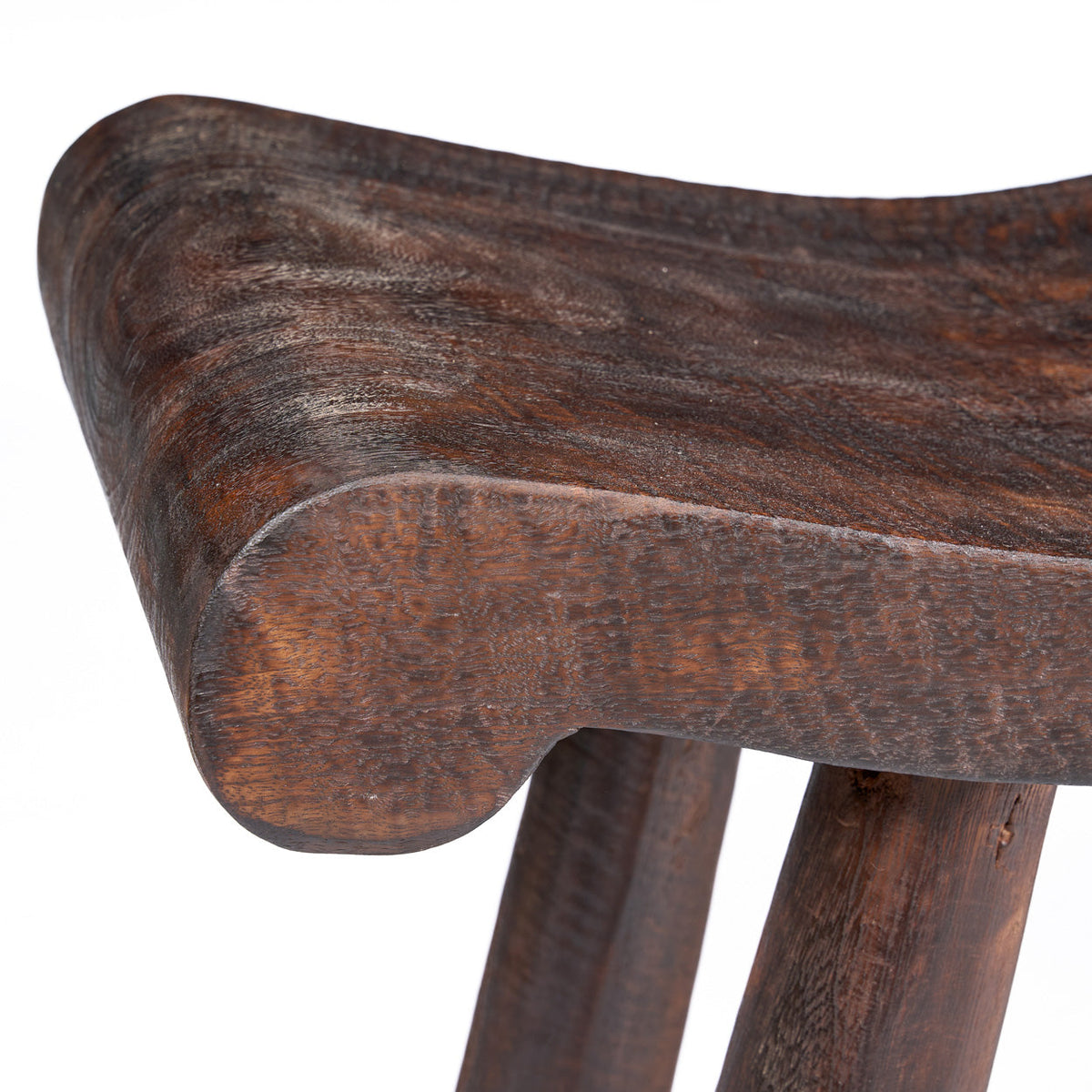 The Lombok Wave Bench Dark Walnut Medium Bazar Bizarre