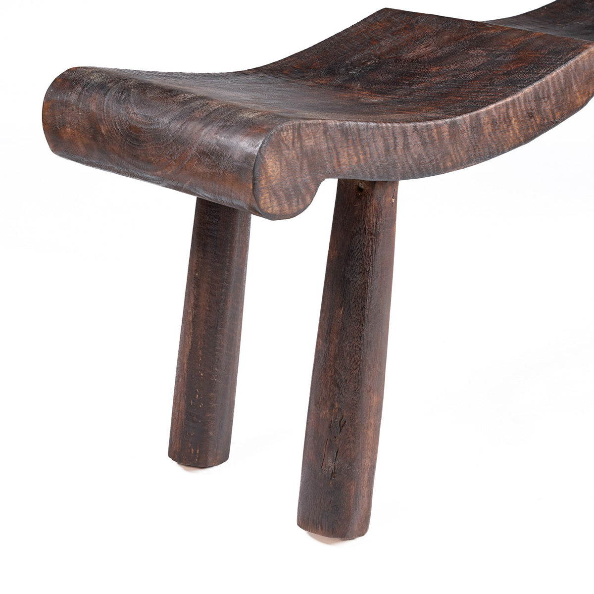 The Lombok Wave Bench Dark Walnut Medium Bazar Bizarre