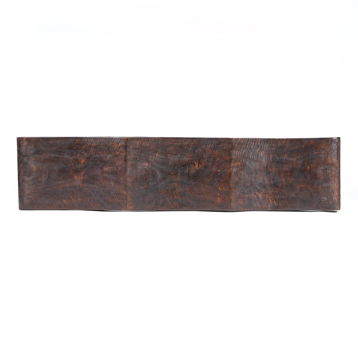 The Lombok Wave Bench Dark Walnut Medium Bazar Bizarre