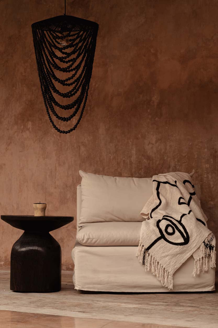 The Evil Eye Bedspread - Natural Black Bazar Bizarre