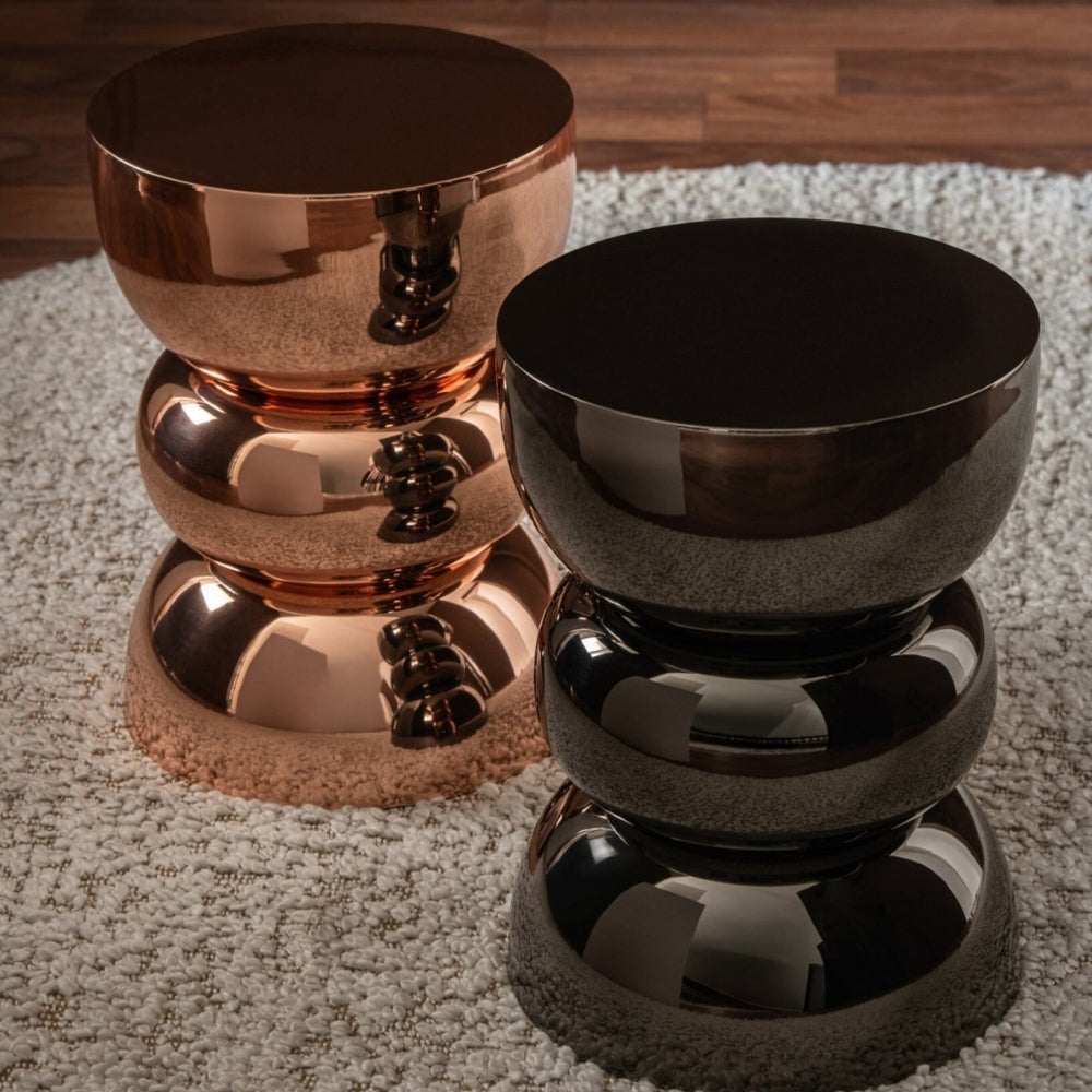 Side Table Glossy Chrome Black J-Line