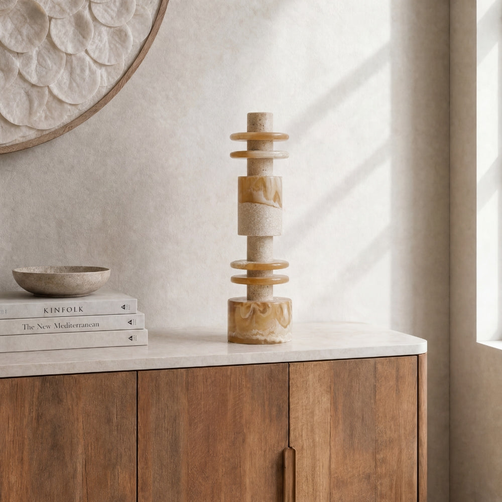 MUST Living Decorative Statue Alba Low Cream Brown