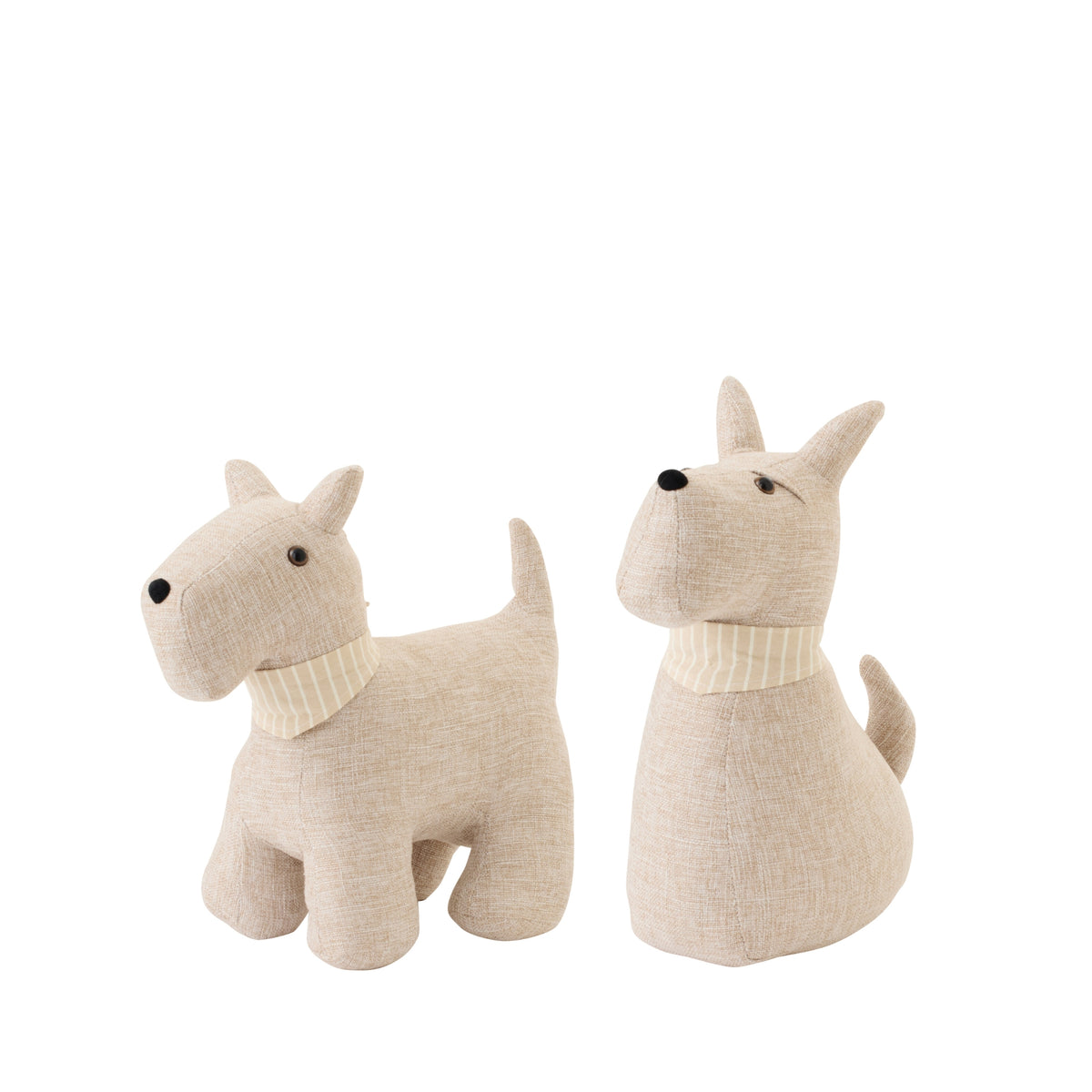 Dog Door Stoppers in Beige with Scarf J-Line
