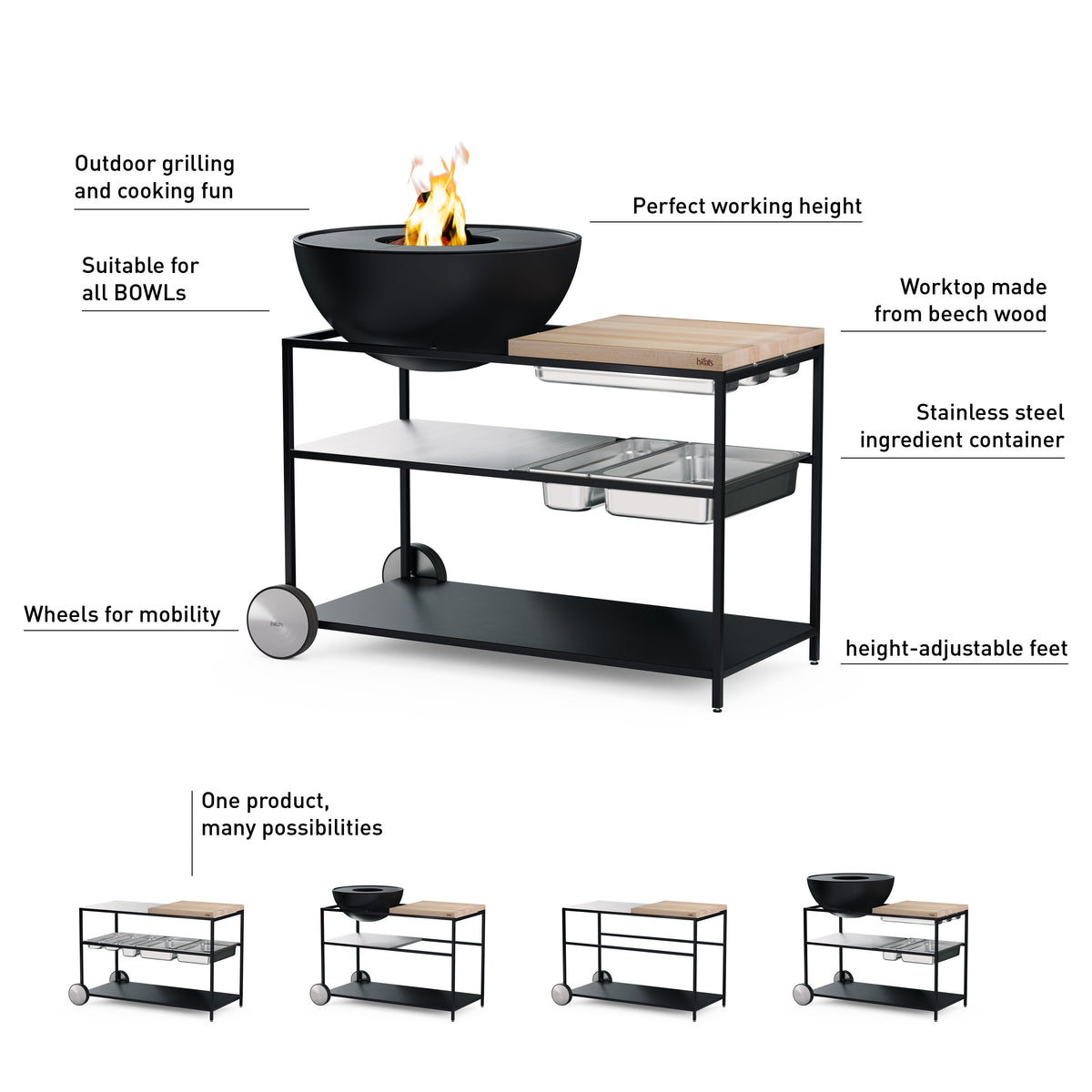 Fire Kitchen BBQ with Höfats Bowl 70 Outdoor Kitchen