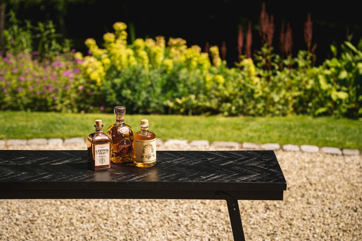 The Herringbone High Table - Black - 140
