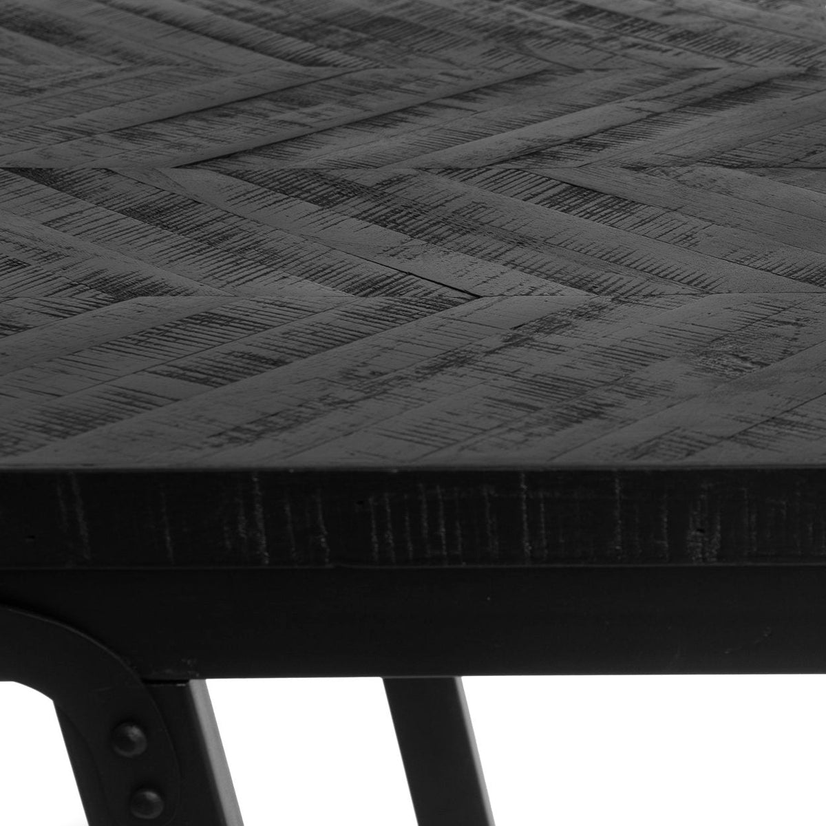 The Herringbone High Table - Black - 140
