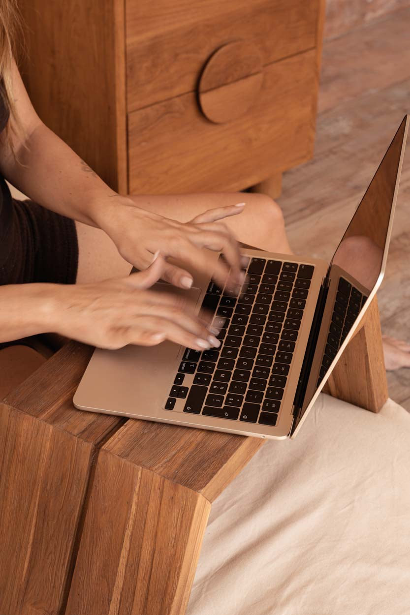 The Ashley Cocoon Laptop Table Natural Bazar Bizarre