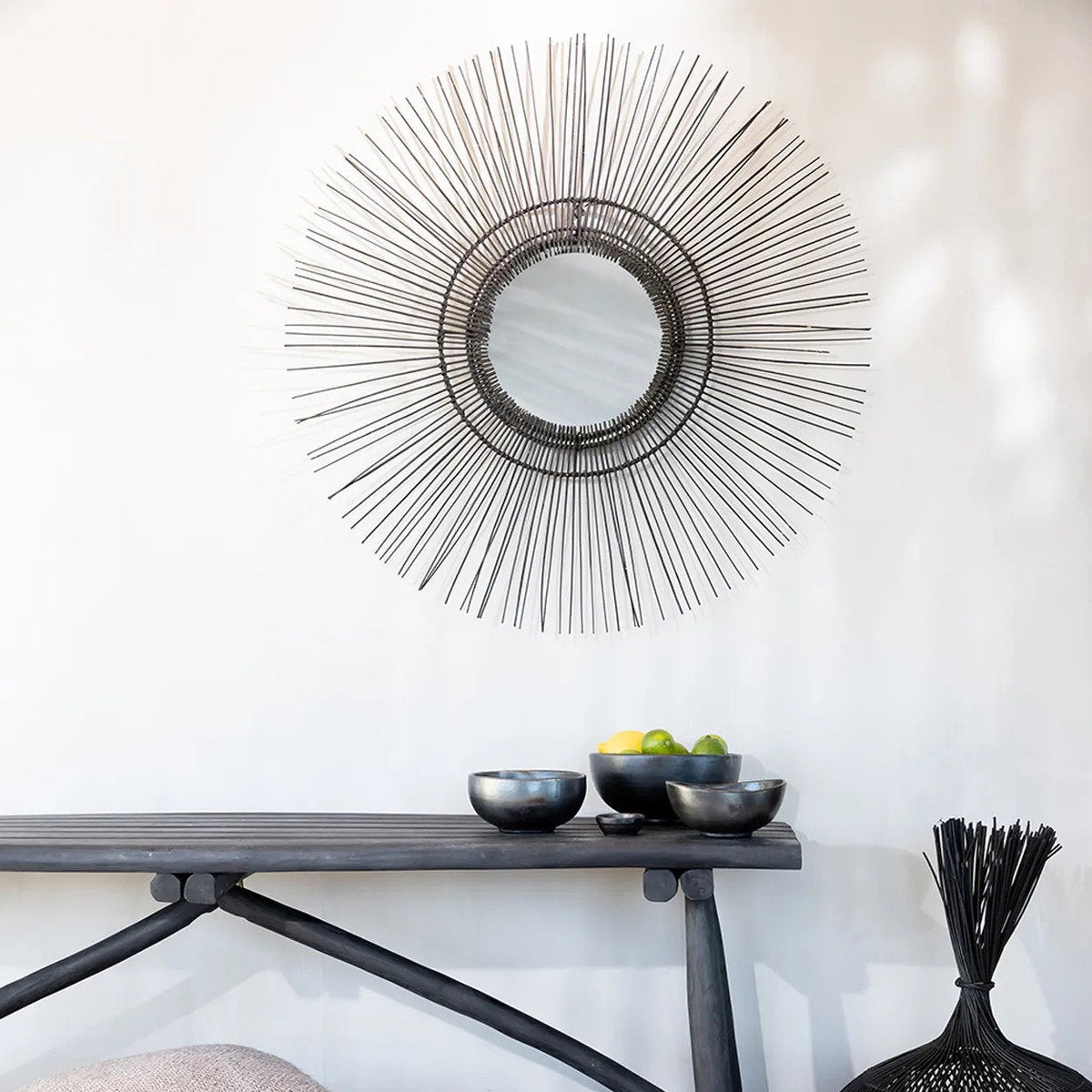 The Tropical Mirror - Black - L 90x90cm Bazar Bizar
