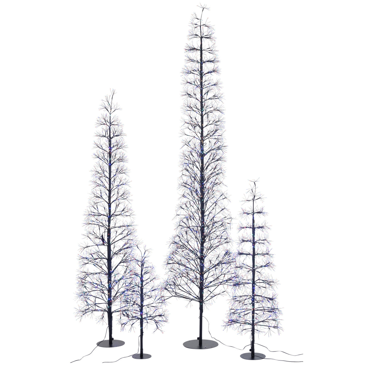Christmas Tree Multicolor LED Lights Black Iron Extra Large H240cm J-Line