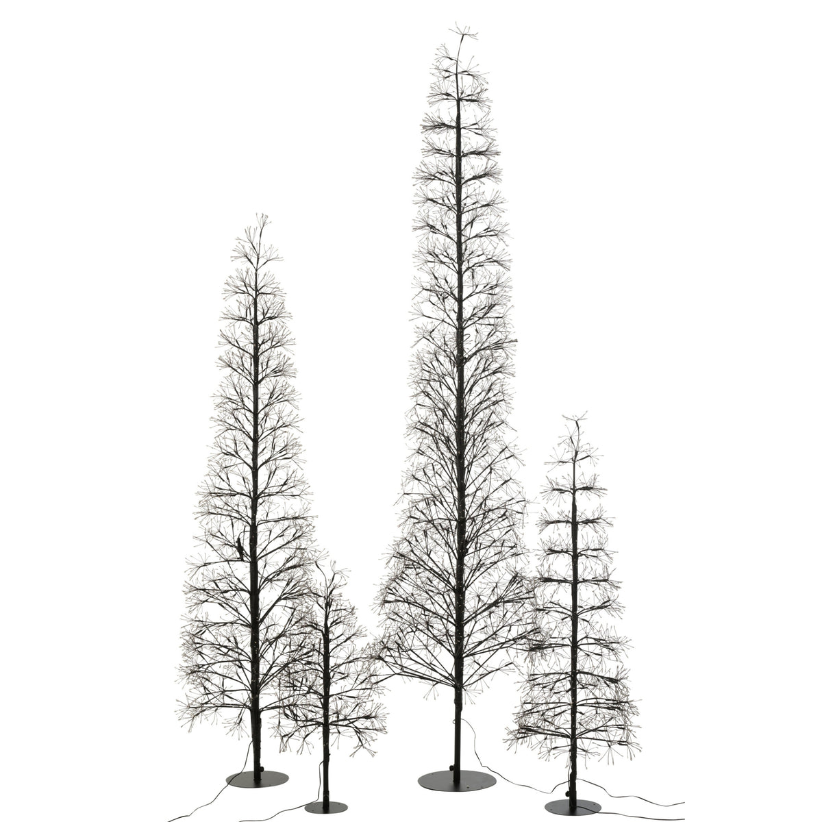 Christmas Tree Multicolor LED Lights Black Iron Extra Large H240cm J-Line