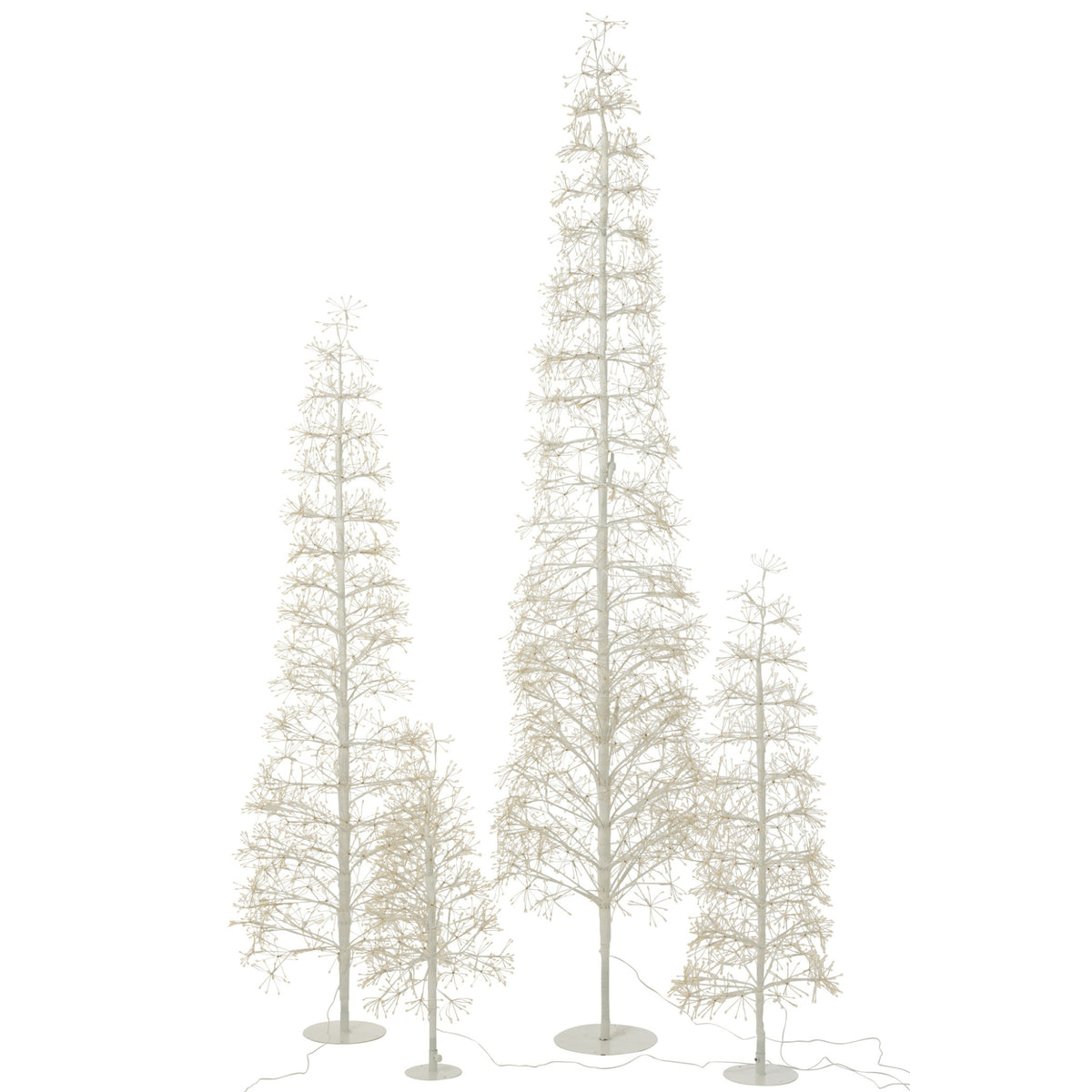 Christmas Tree Warm White LED Lights White Iron Extra Large H240cm J-Line