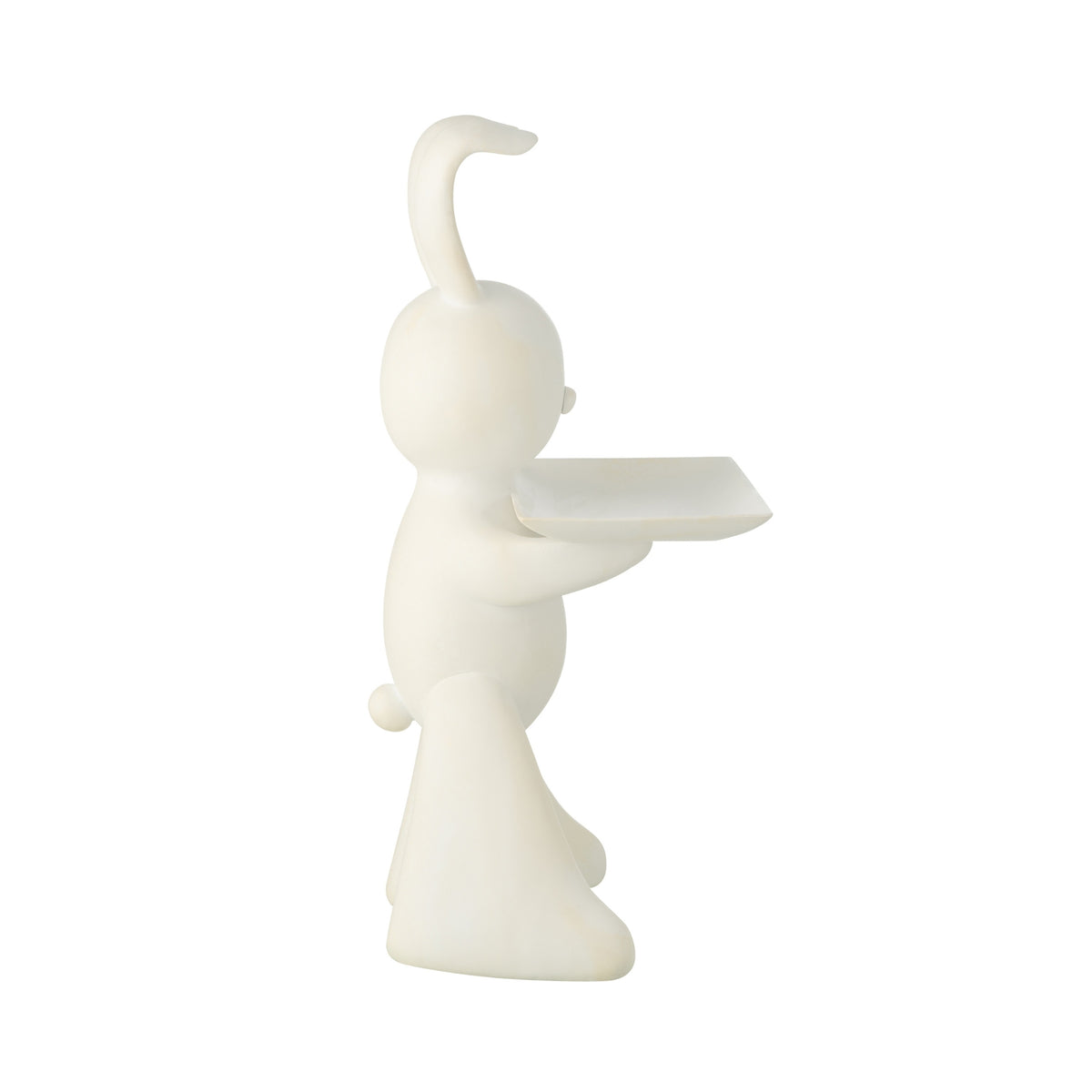 Decorative Rabbit Platter Polyresin White J-Line