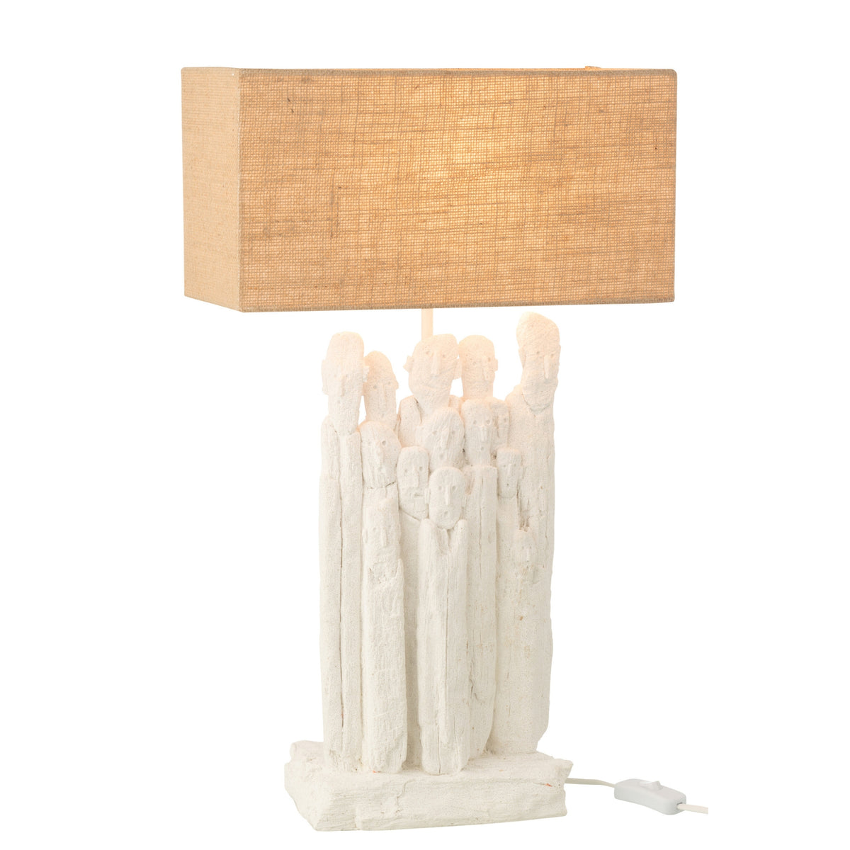 Table Lamp Figures Polyresin White/Natural J-Line
