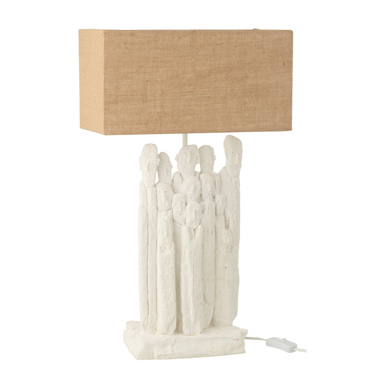 Table Lamp Figures Polyresin White/Natural J-Line