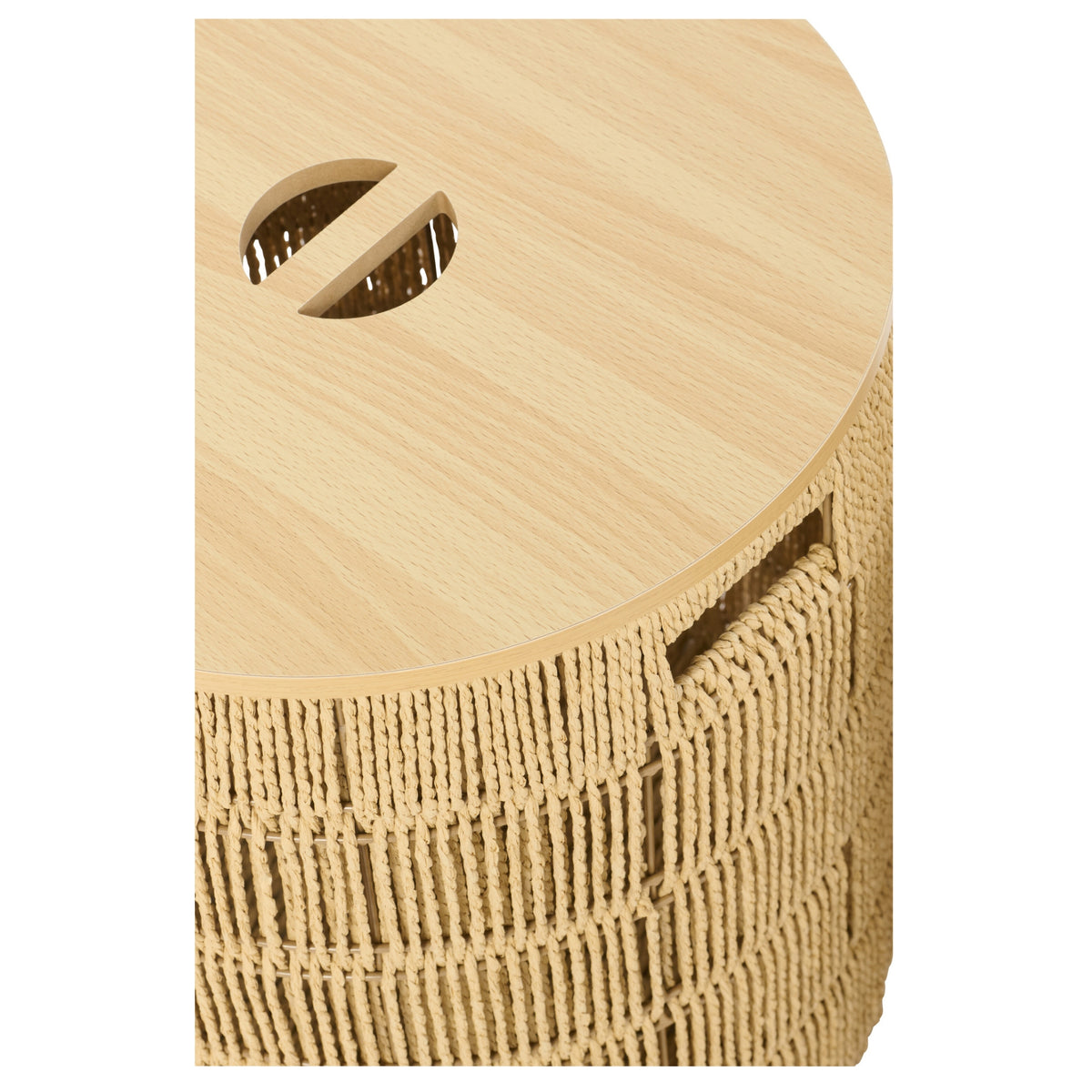 Set of 2 Round Natural Paper Baskets + Lids J-Line