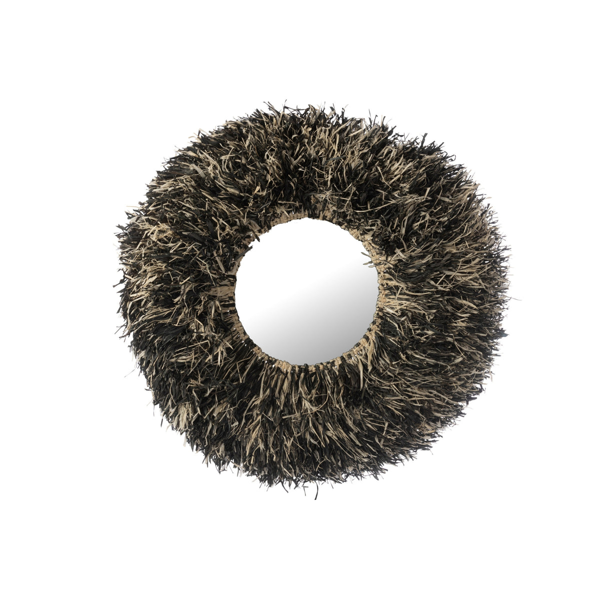 Round Wall Mirror Sisal Black/White J-Line