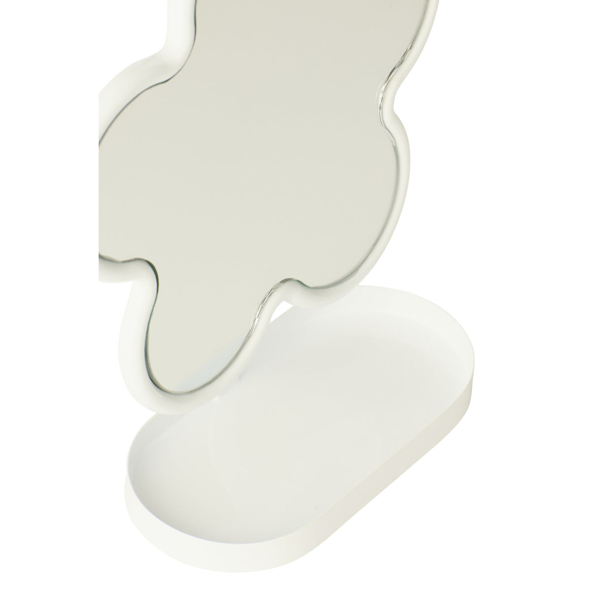 Table Mirror Flower Iron White J-Line