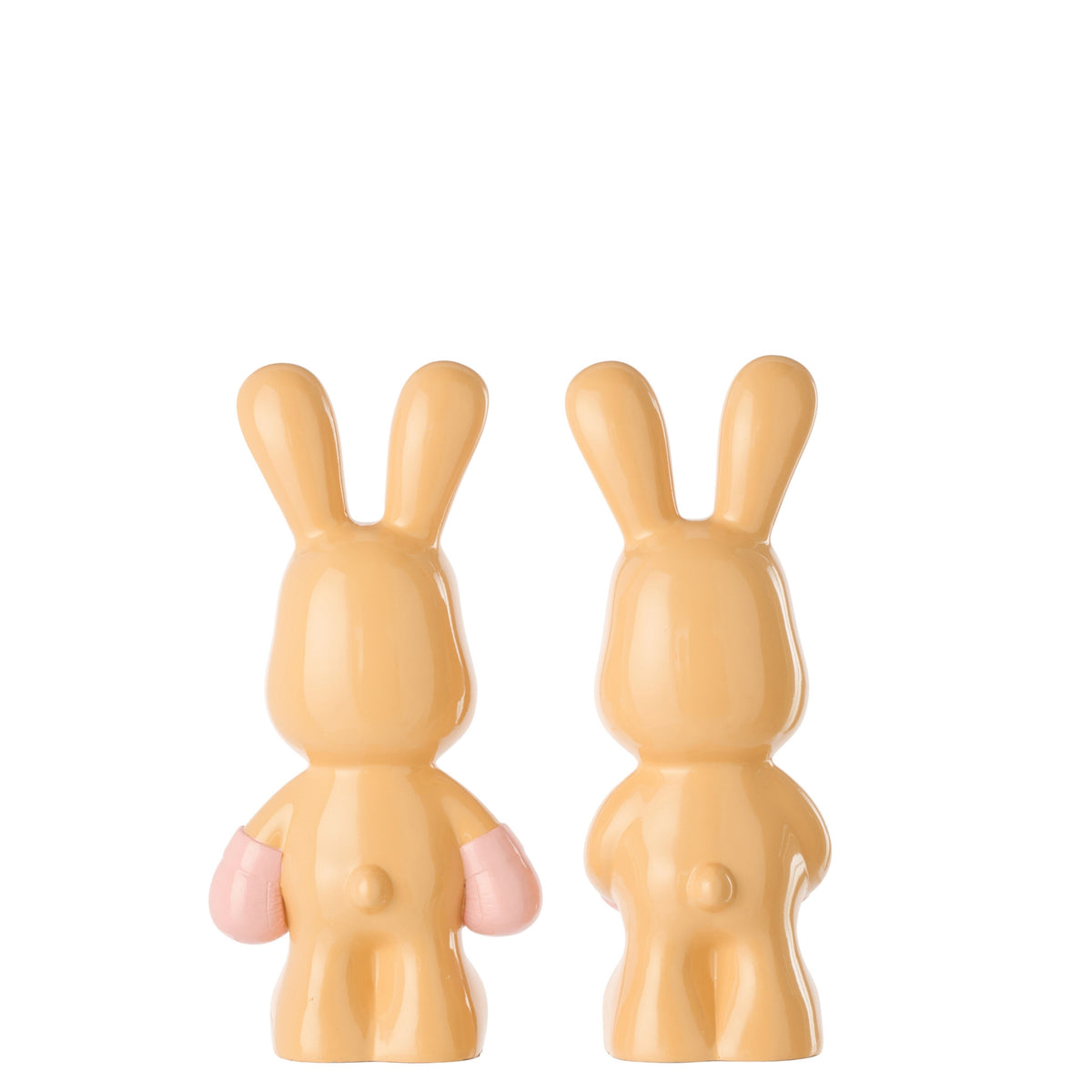 June Bunny Boxing Polyresin Apricot/Light Pink Assortment Of 2 J-Line