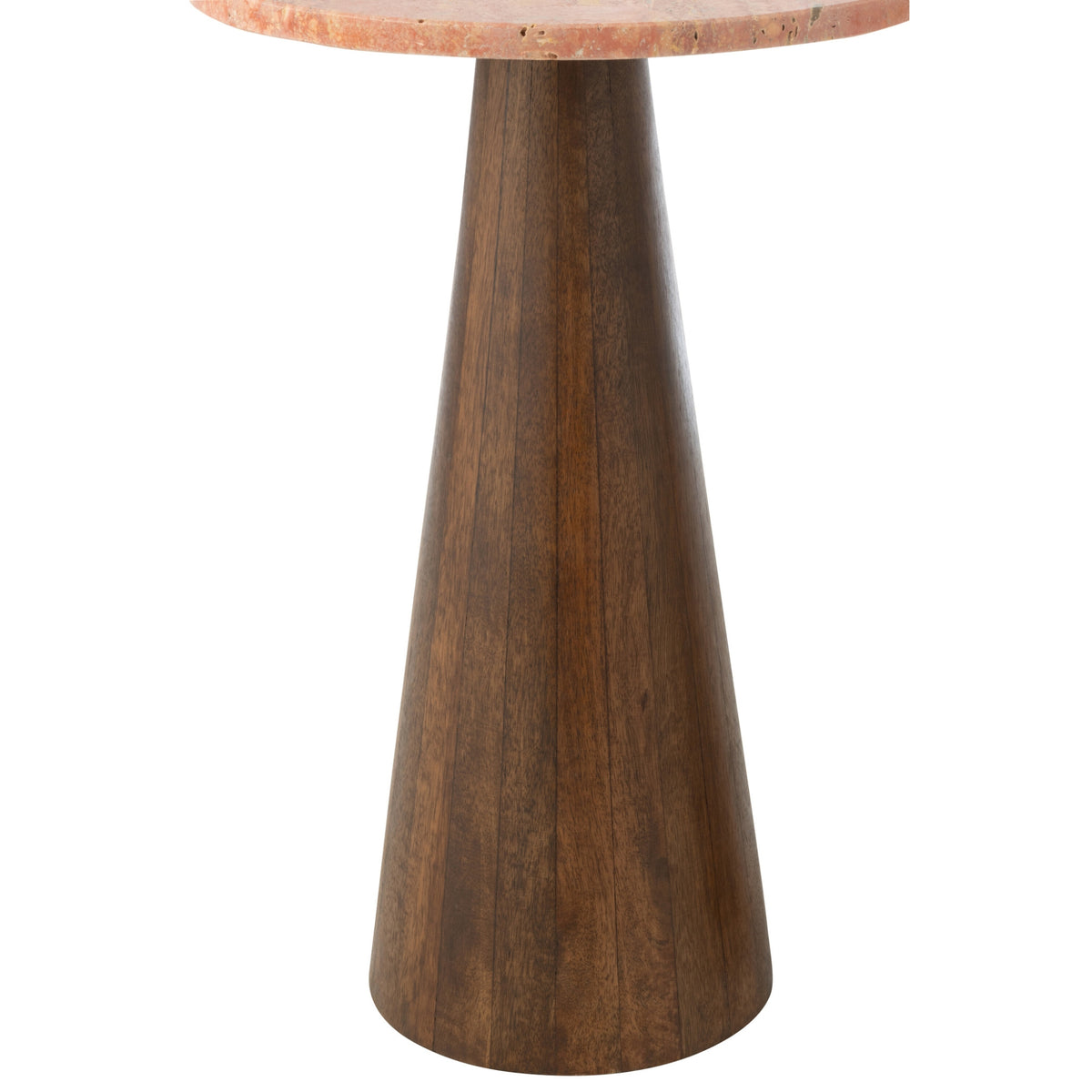 Set of 2 Round Marble Side Tables Terracotta/Dark Brown J-Line